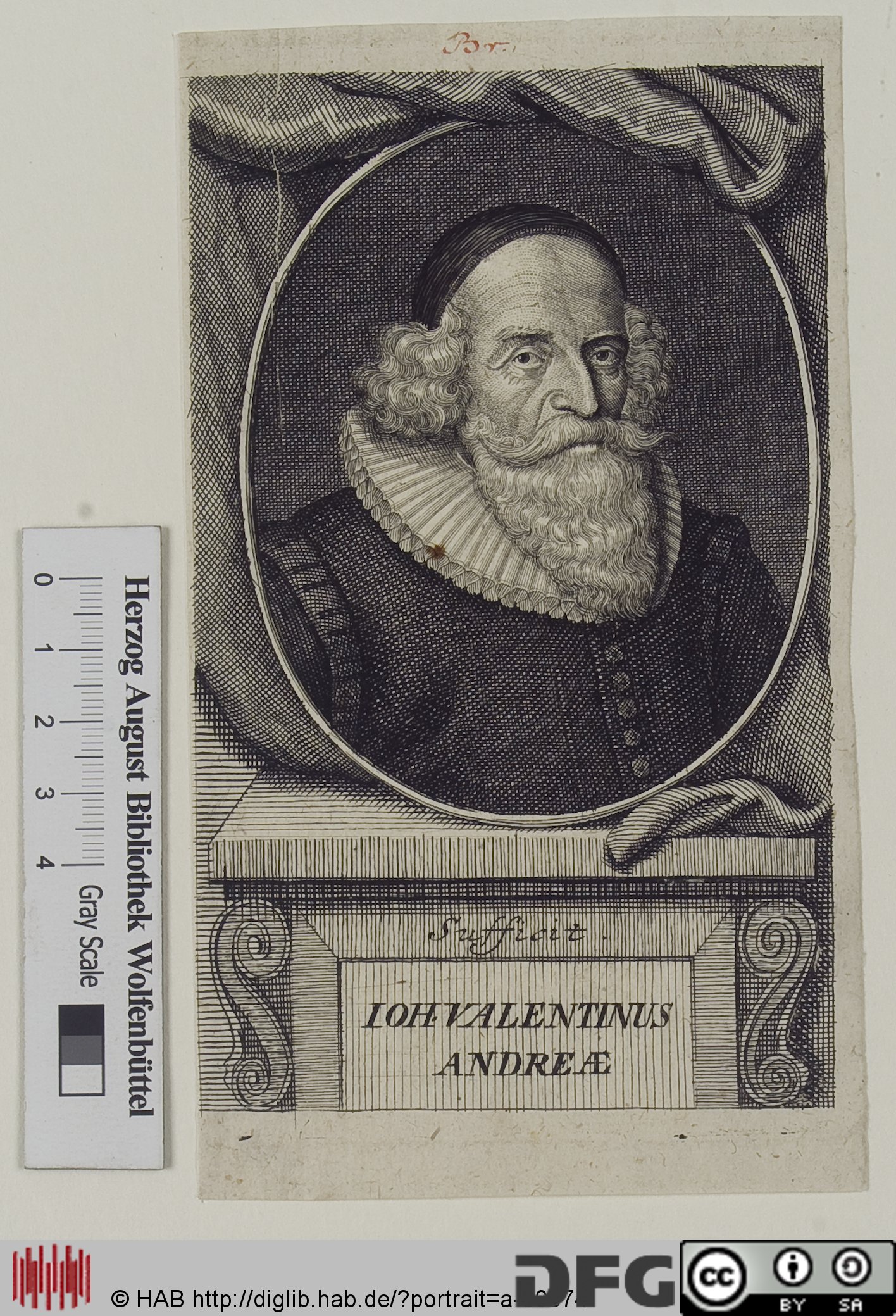 Kupferstich von Johann Valentin Andreae (Eintrag in der Portraitdatenbank)