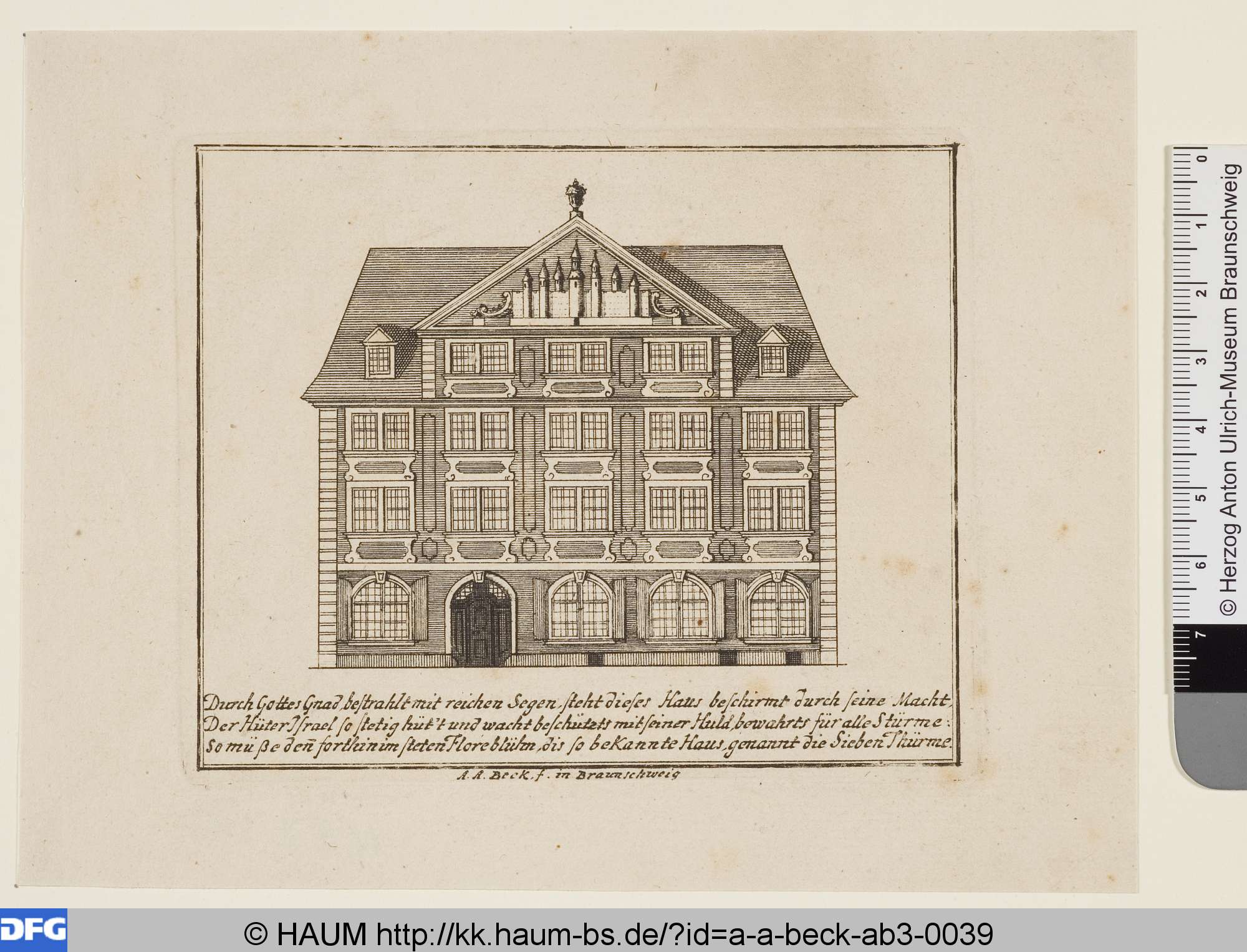 Haus zu den Sieben Türmen in Braunschweig, Anton August Beck, 1723–1787