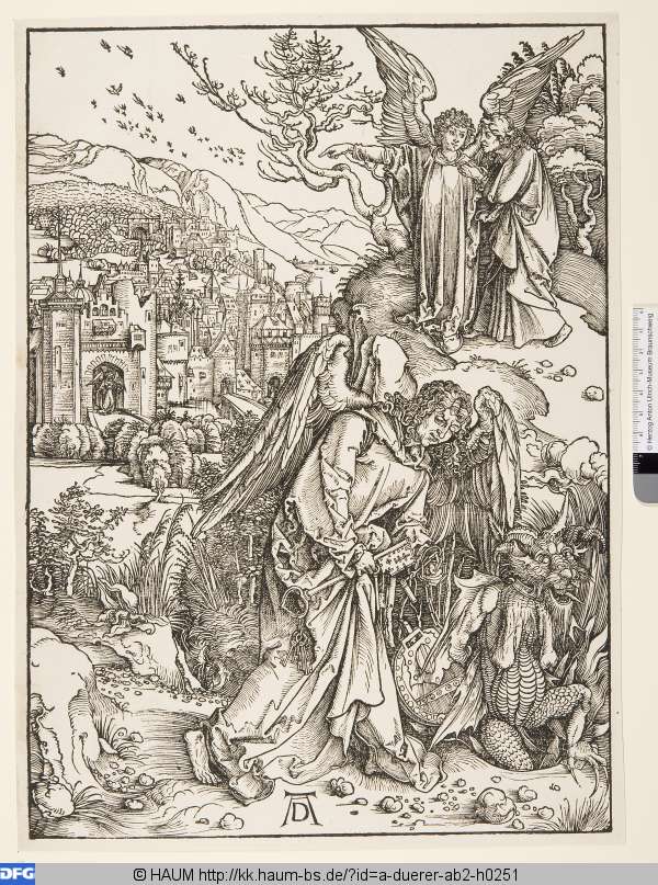 Der Engel mit dem Schlüssel zum Abgrund, Albrecht Dürer, 1497