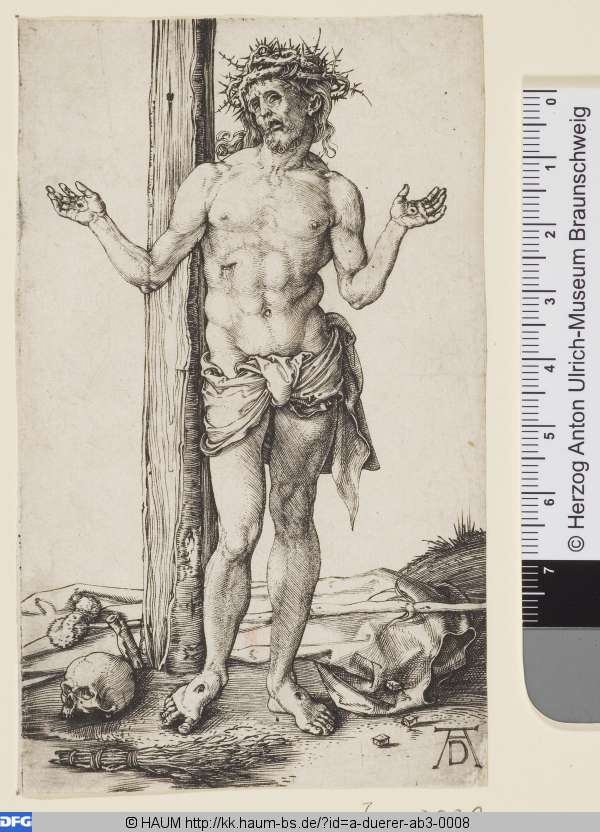 Der Schmerzensmann mit ausgebreiteten Armen (Ecce homo), Albrecht Dürer, 1498–1505