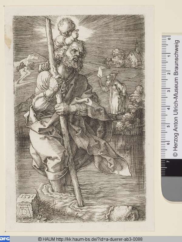 Der Hl. Christophorus, nach rechts schauend, Albrecht Dürer, 1521