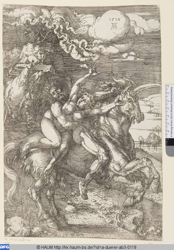 Die Entführung auf dem Einhorn, Albrecht Dürer, 1516