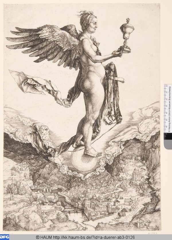 Nemesis (Das große Glück), Albrecht Dürer, 1501–1502
