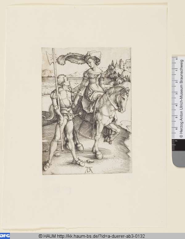 Das Fräulein zu Pferd und der Landsknecht, Albrecht Dürer, 1496–1497