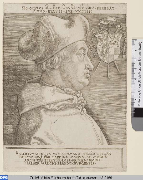 Kardinal Albrecht von Brandenburg (Der große Kardinal), Albrecht Dürer, 1491–1528