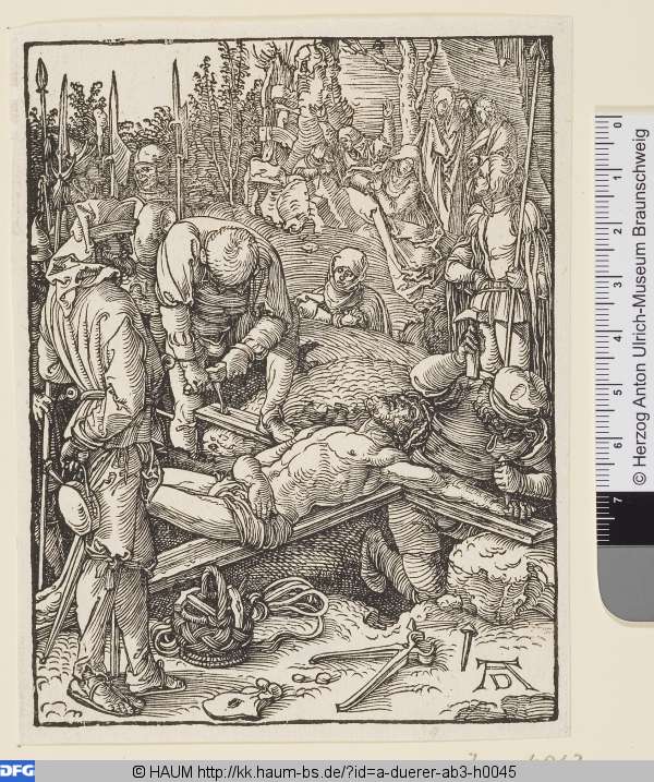 Christus wird an das Kreuz genagelt, Albrecht Dürer, 1509