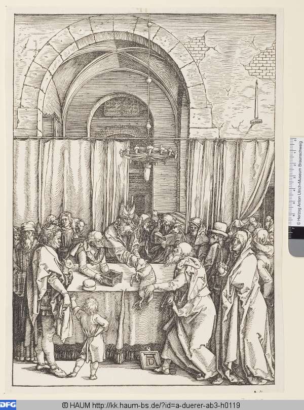 Joachims Opfer wird vom Hohenpriester zurückgewiesen, Albrecht Dürer, 1504
