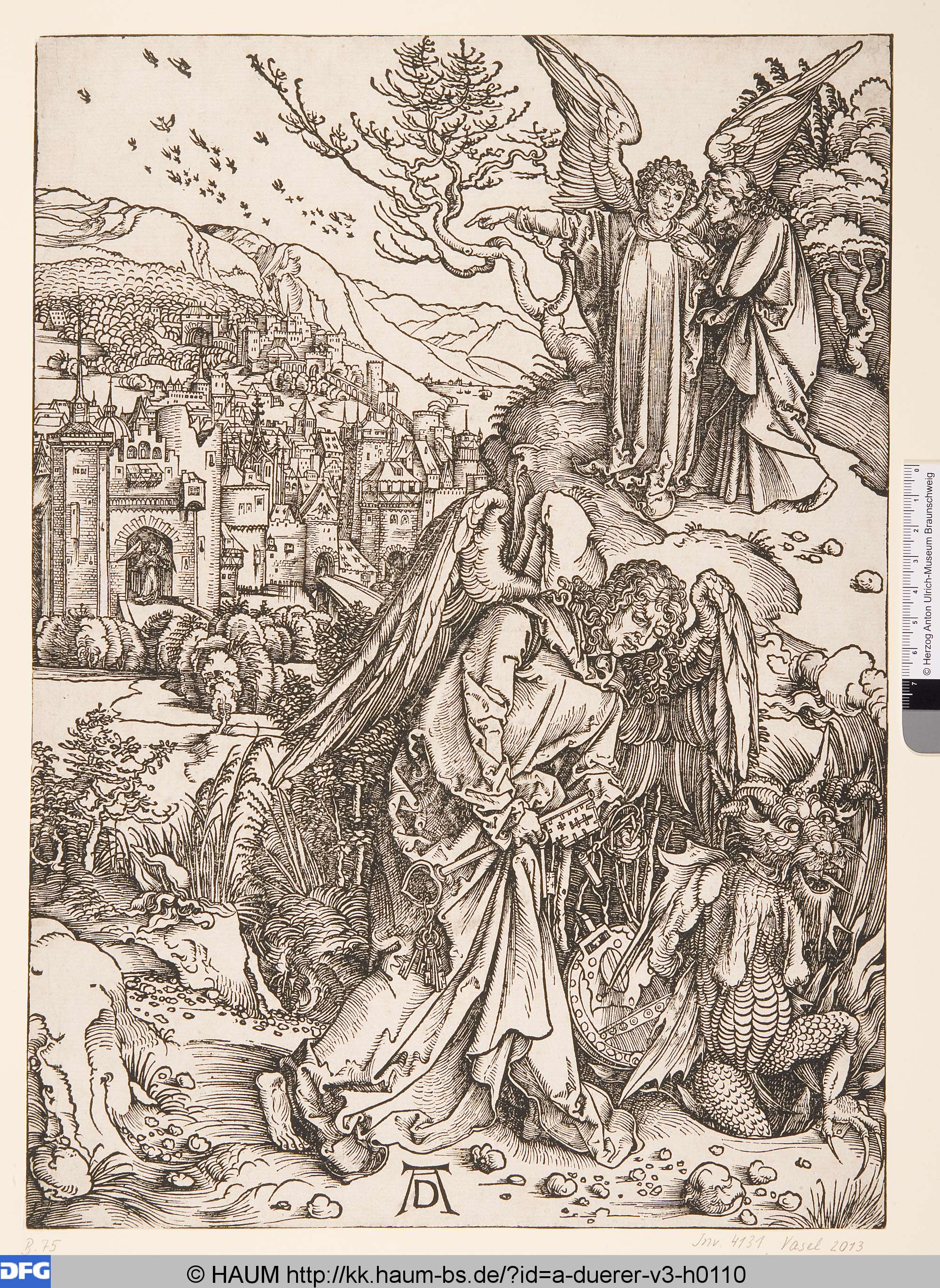 Der Engel mit dem Schlüssel zum Abgrund, Albrecht Dürer, 1497