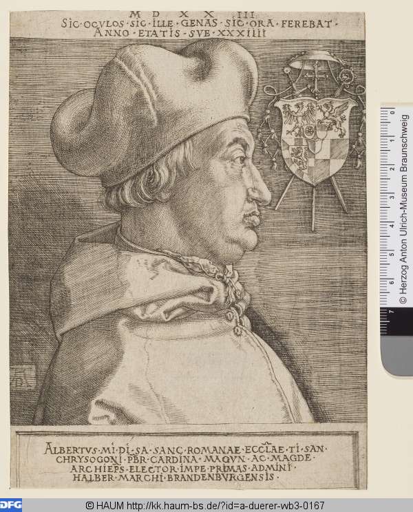 Kardinal Albrecht von Brandenburg (Der große Kardinal), Albrecht Dürer, 1491–1528