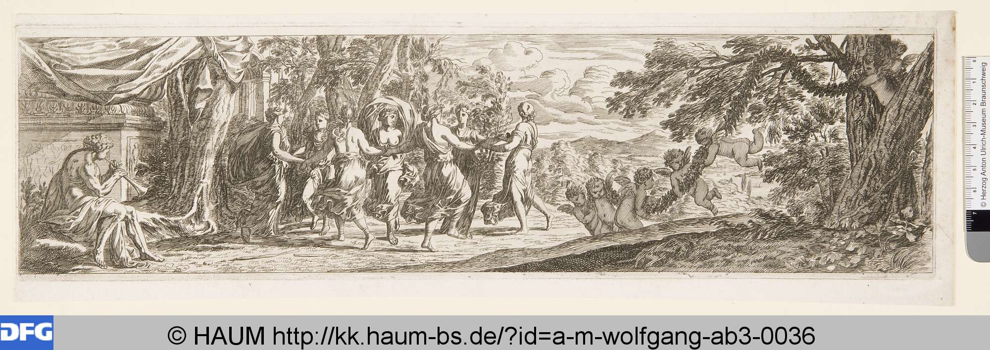 [Tanzende Frauen in einer Landschaft; Dancing women in a landscape], Jo. le Poter, 1697