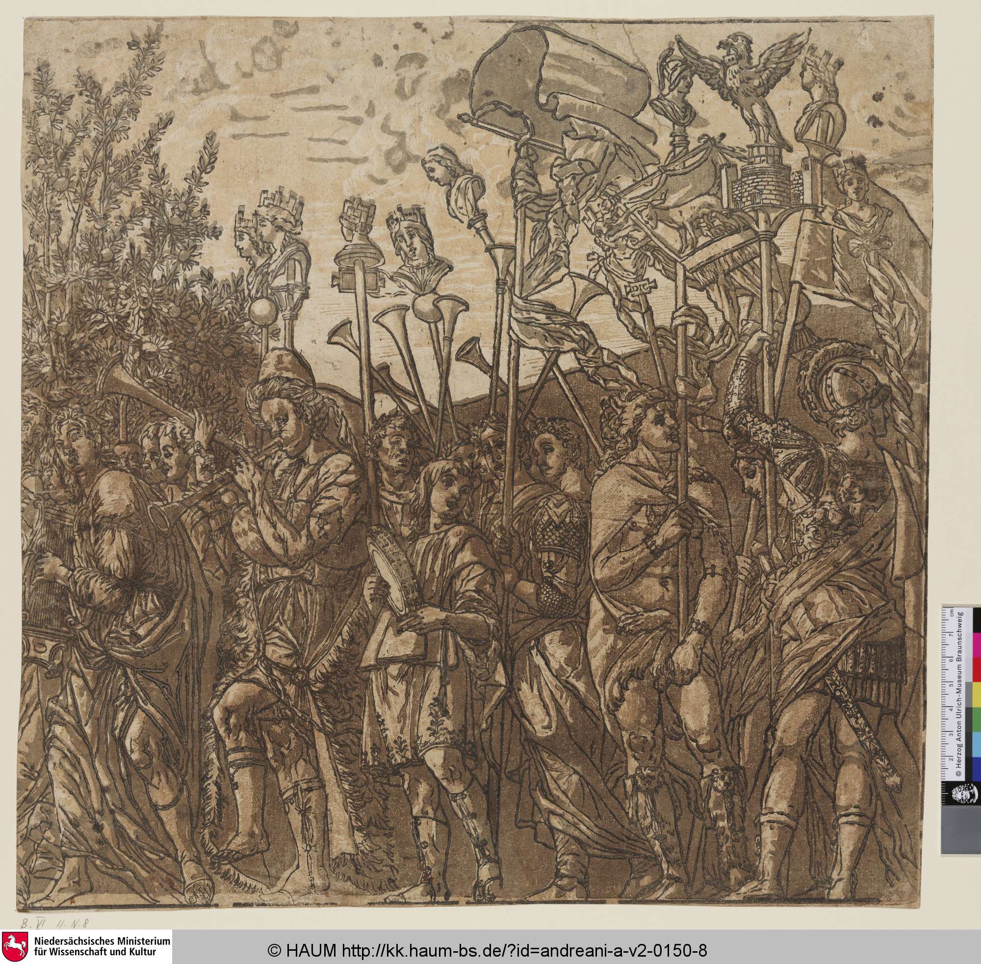[The Triumph of Julius Caesar; Le triomphe de Jules César; Die Musikanten], Andrea Mantegna, 1599