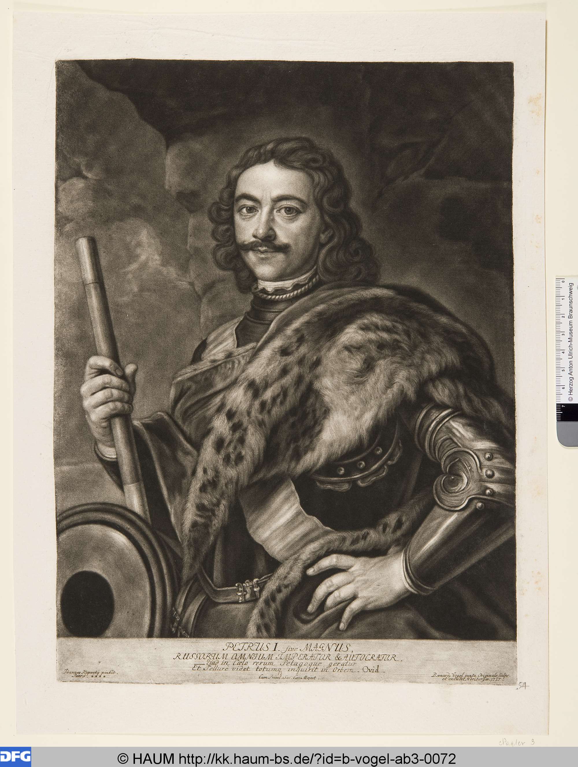 Zar Peter I. von Russland, Valentin Daniel Preißler, 1737