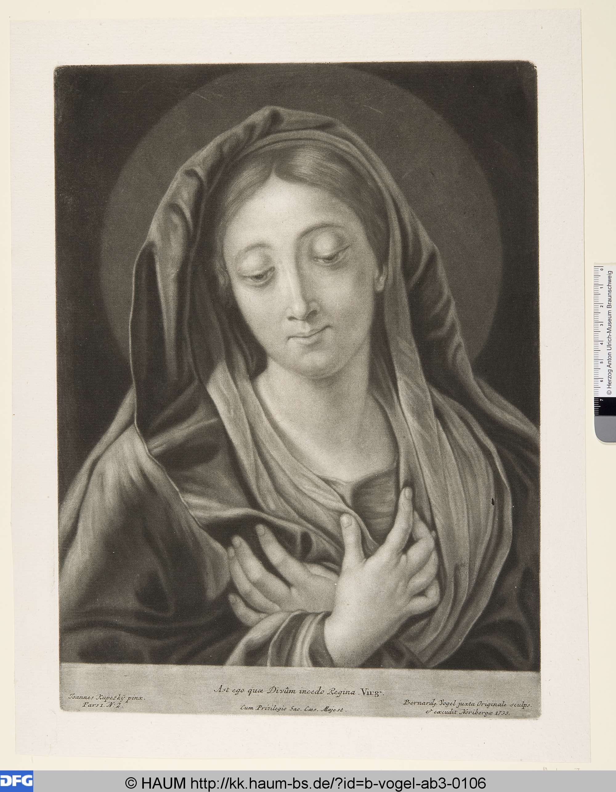 Heilige Jungfrau Maria, Valentin Daniel Preißler, 1735