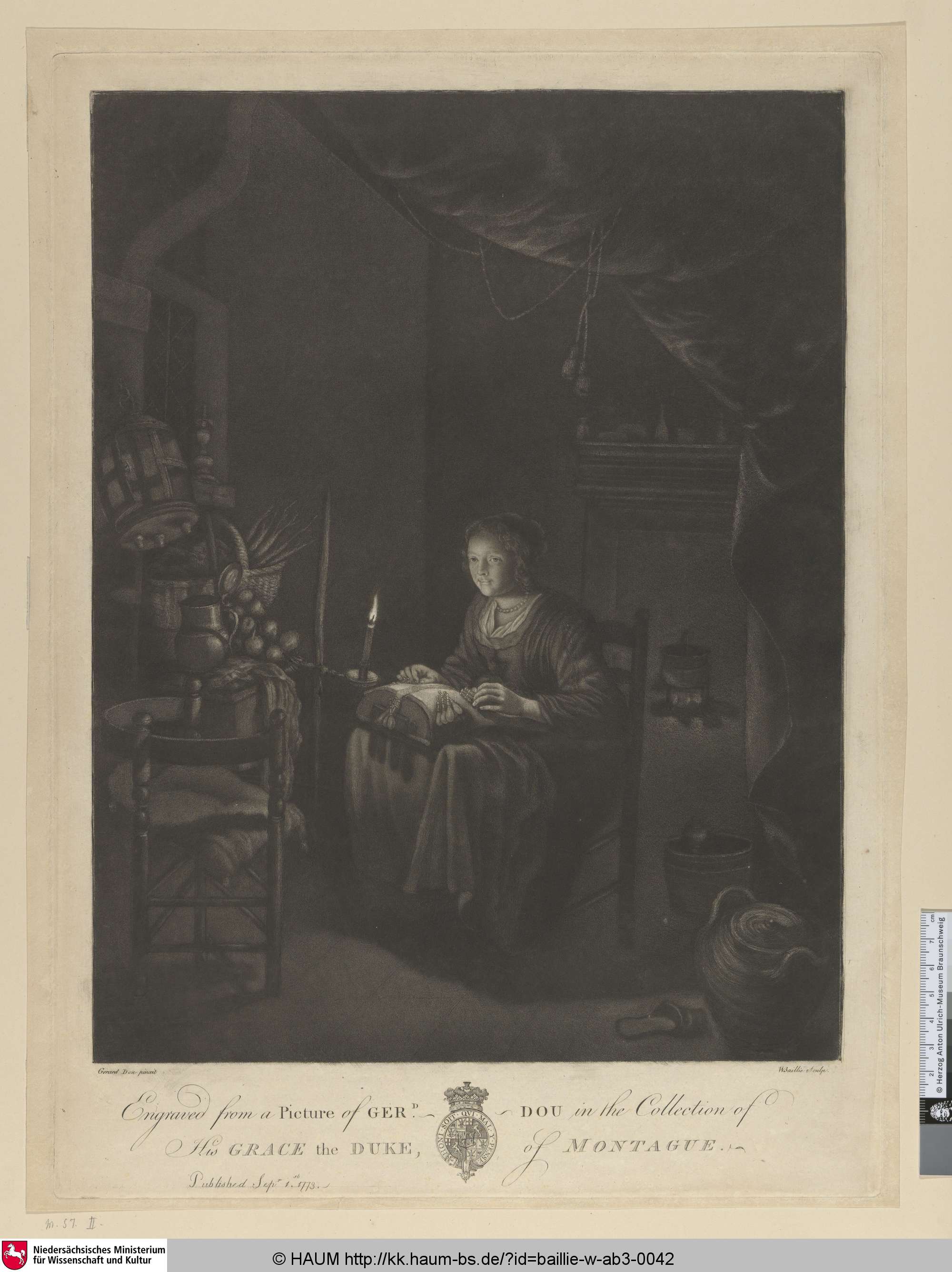 [Die Spitzenklöpplerin; The lace-maker ], William Baillie, 1779