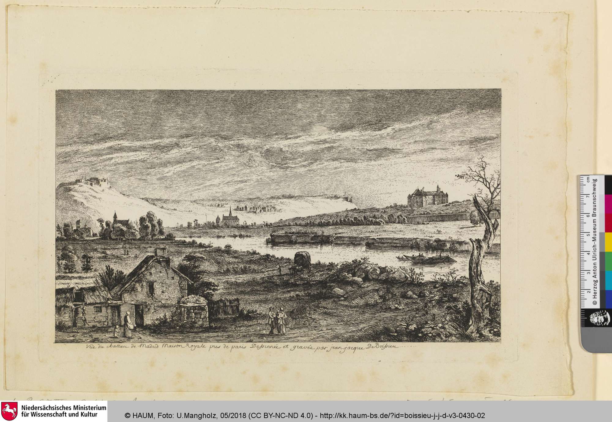 Vue du Chateau de Madrid, Jean-Jacques de Boissieu, 1764