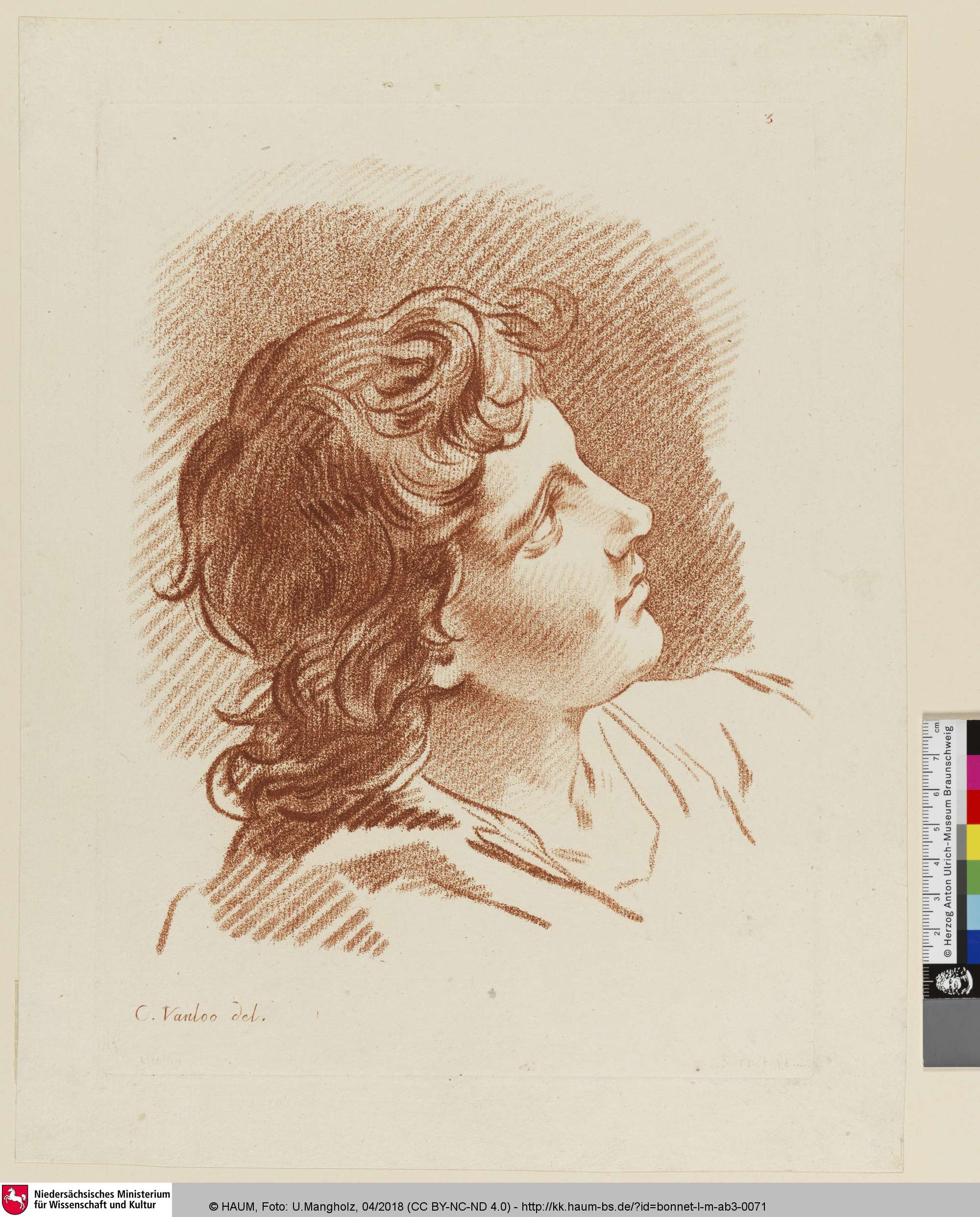 [Kopf eines Jünglings, nach rechts oben blickend], Charles André van Loo, 1756–1793