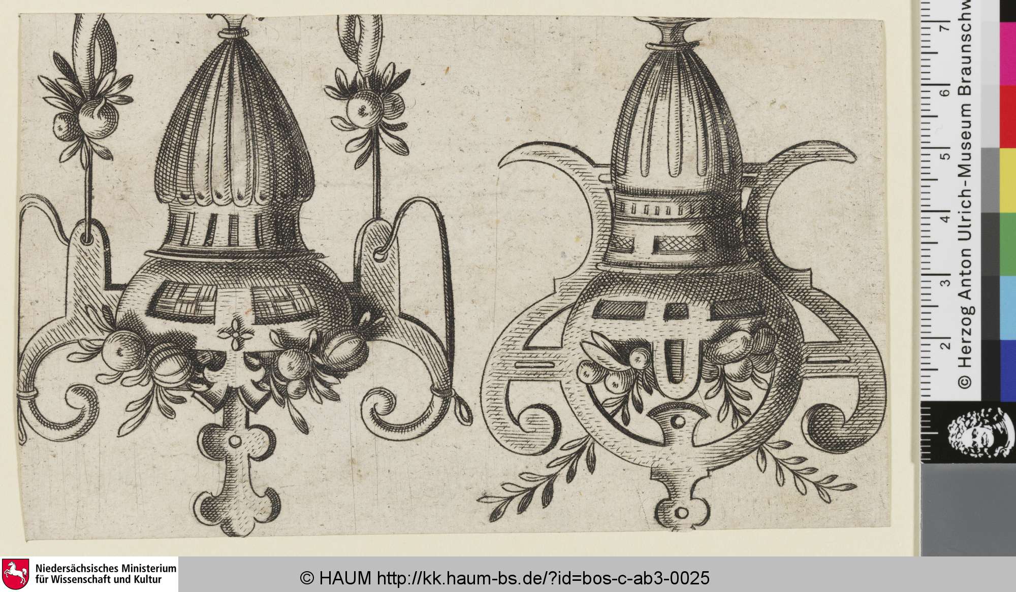 [Zwei Vasen mit Früchten gefüllt; Two vases], Cornelis Bos, 1526–1556