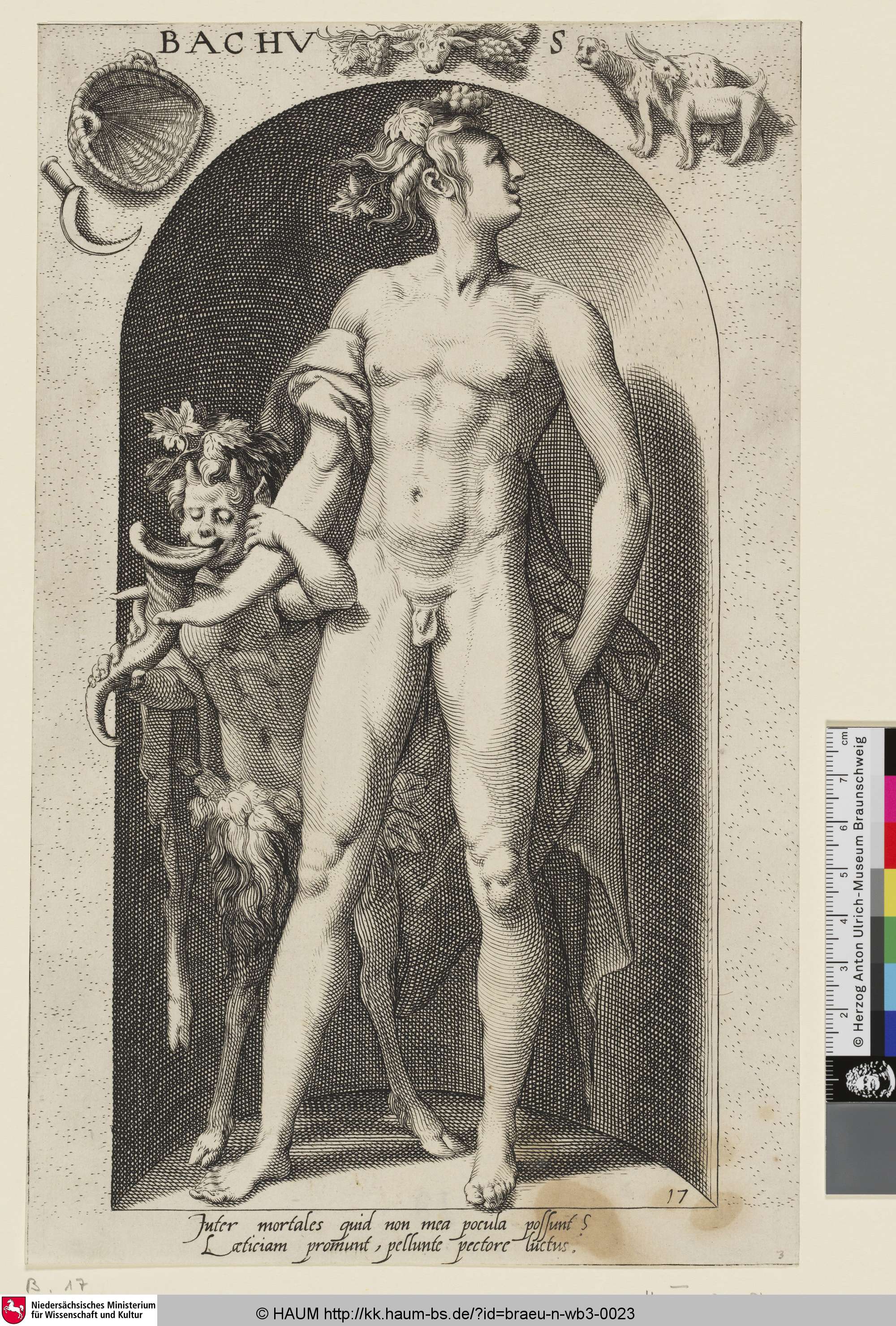 Bachus [Bacchus; Mythological Figures: Bachus], Nicolaus Braeu, 1598
