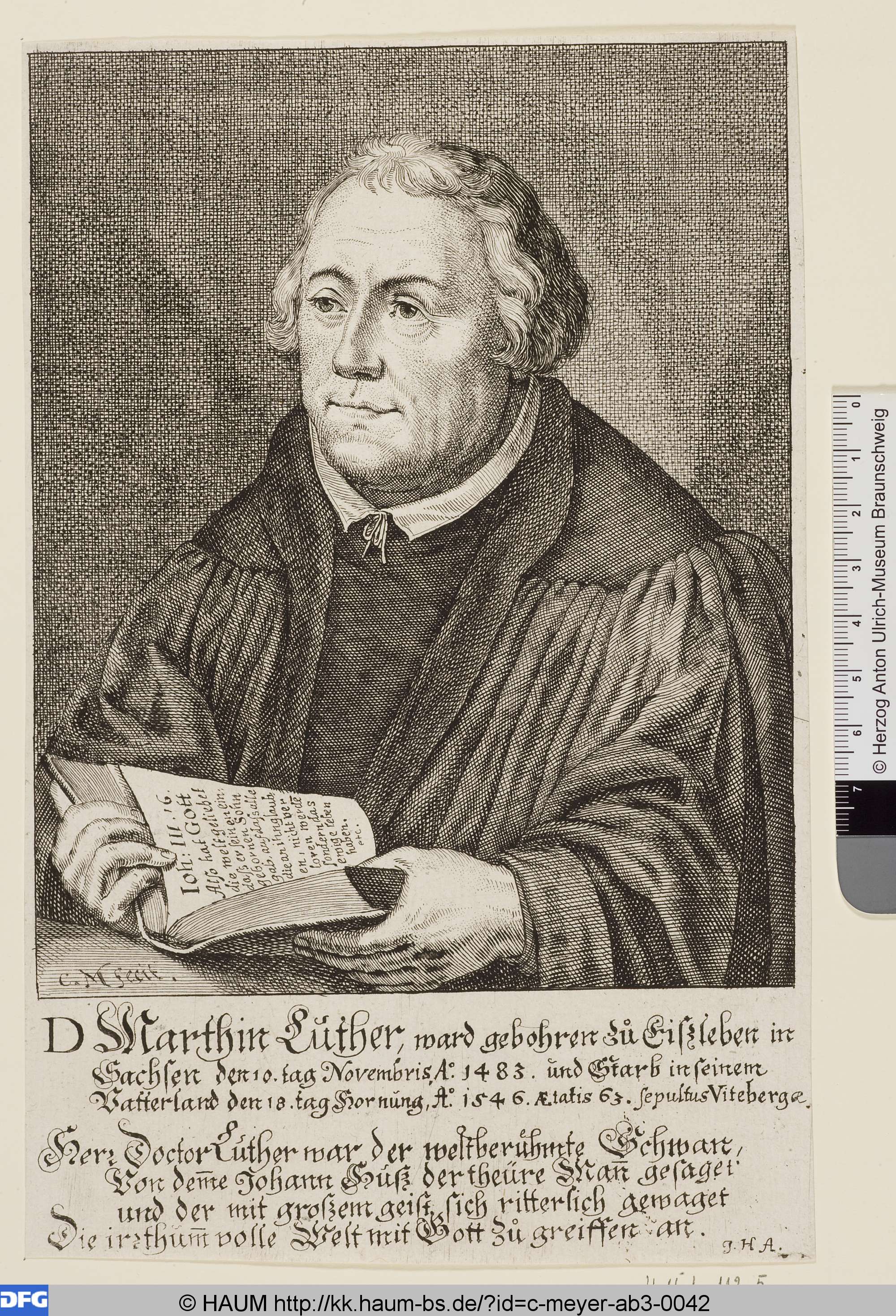 Martin Luther, Conrad Meyer, 1638–1689
