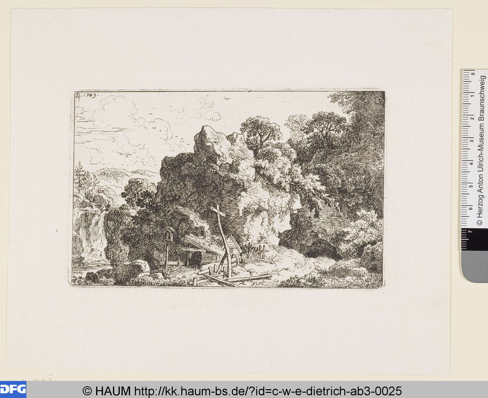 Die Einsiedelei zwischen den Felsen, Christian Wilhelm Ernst Dietrich, 1743