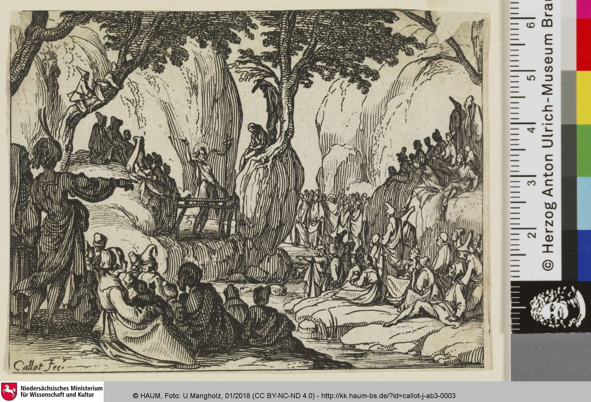 [Johannes in der Wüste; Saint Jean prêchant dans le désert], Jacques Callot, 1630–1635