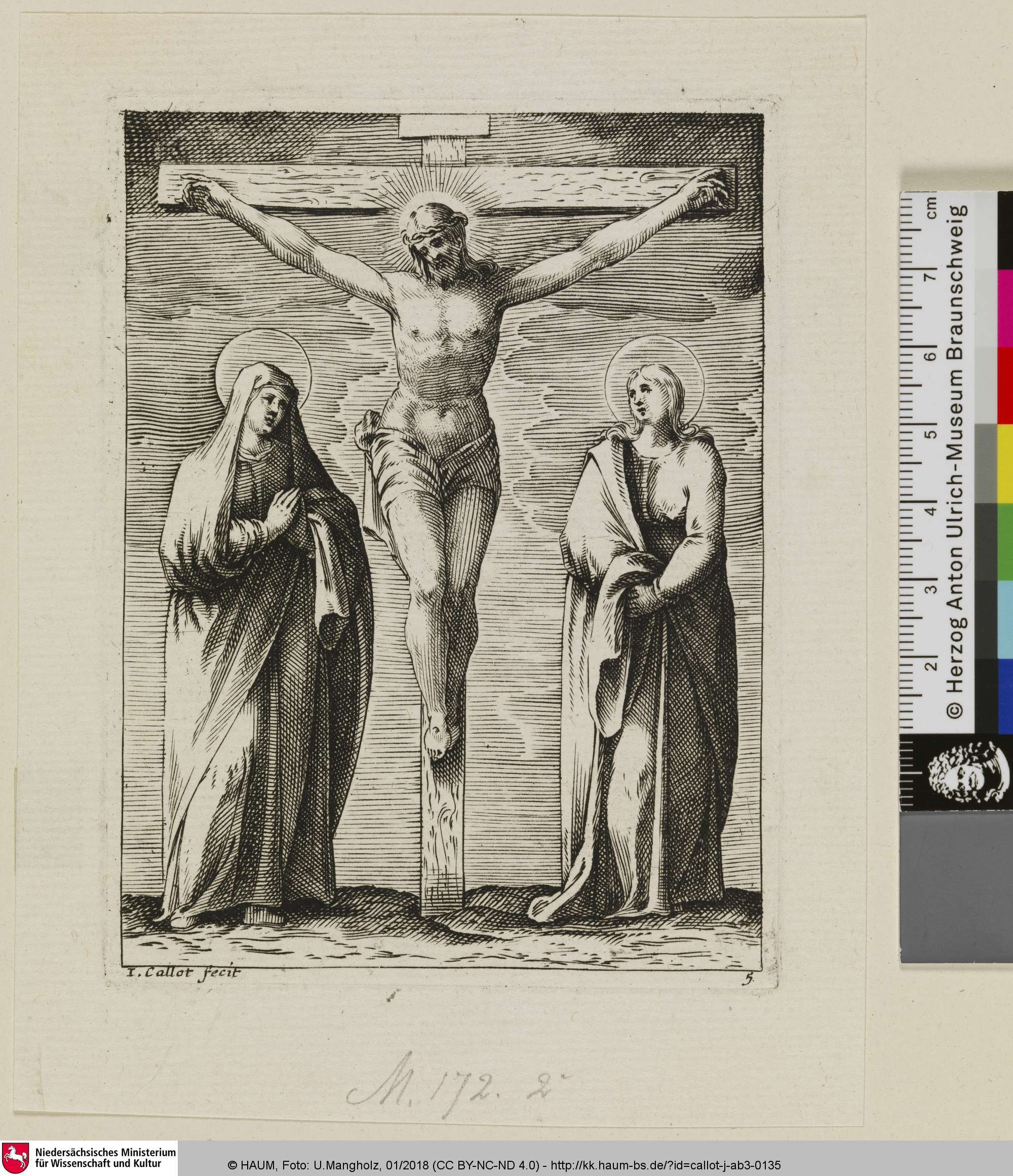 [Maria und Johannes unter dem Kreuz; La Vierge et Saint Jean pleurant le Rèdempteur], Jacques Callot, 1610–1611