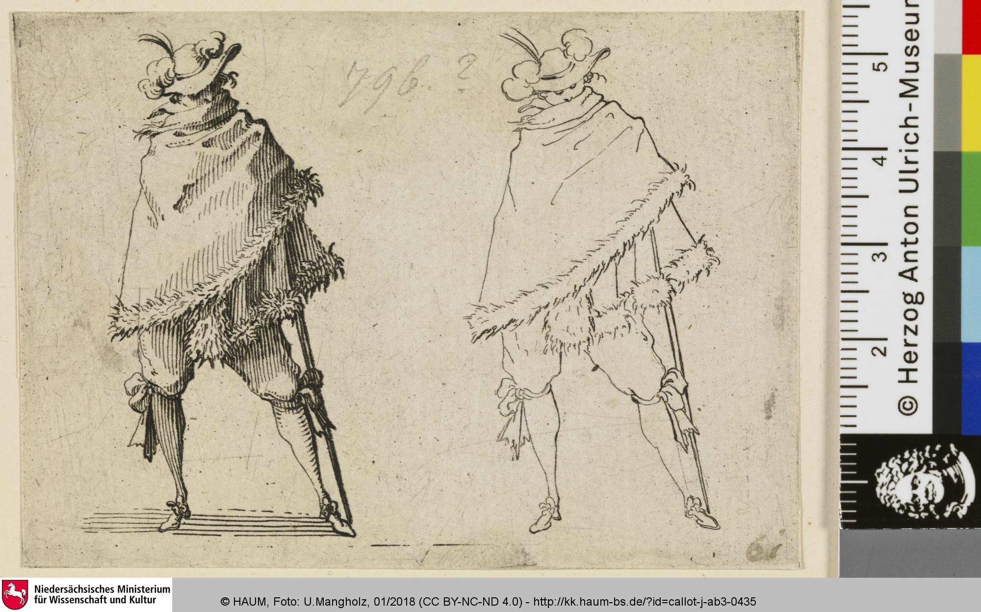 [Mann mit Mantel, Hut und Rapier], Jacques Callot, 1612–1635