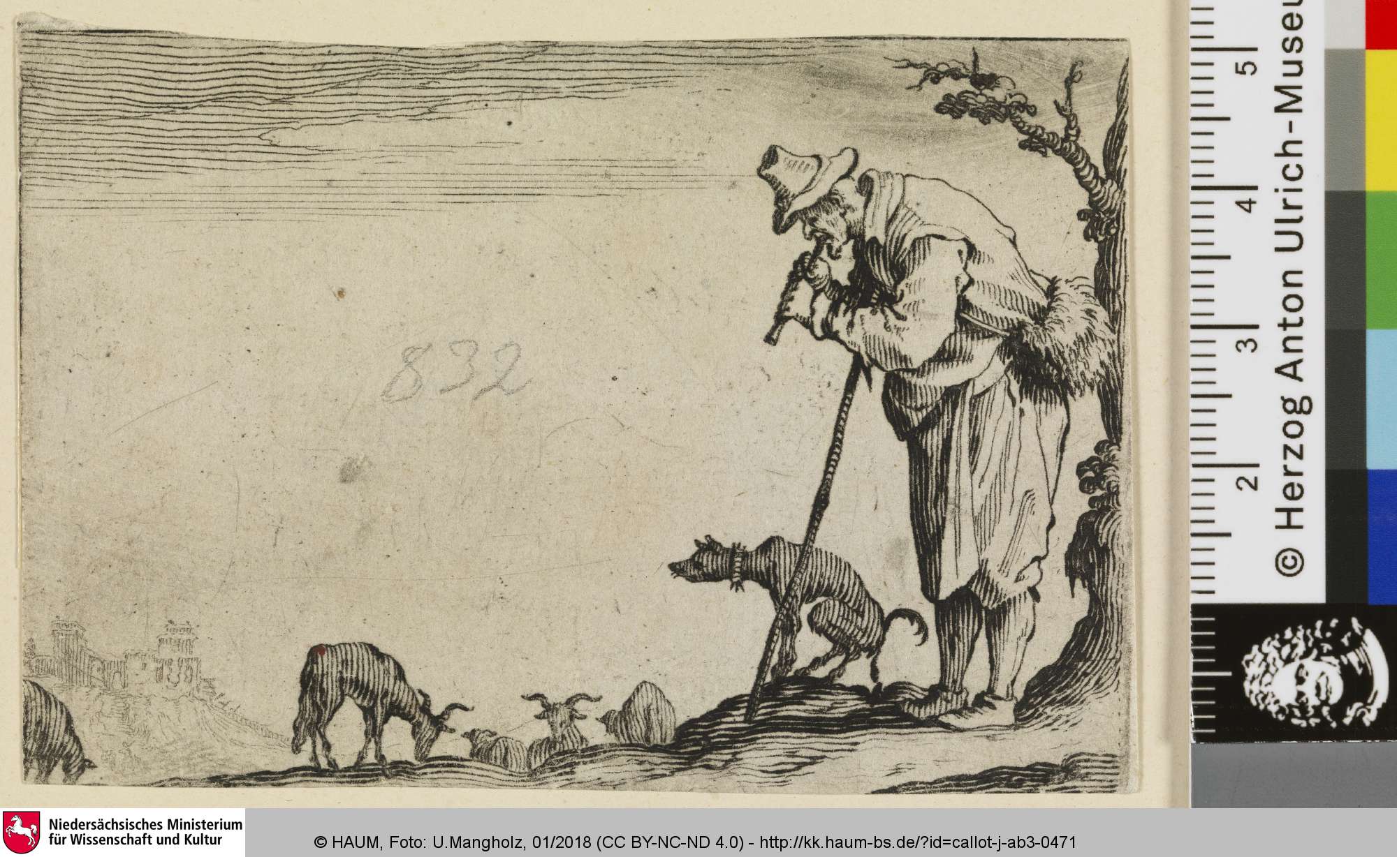 [Hirte spielt auf der Flageolett], Jacques Callot, 1612–1635