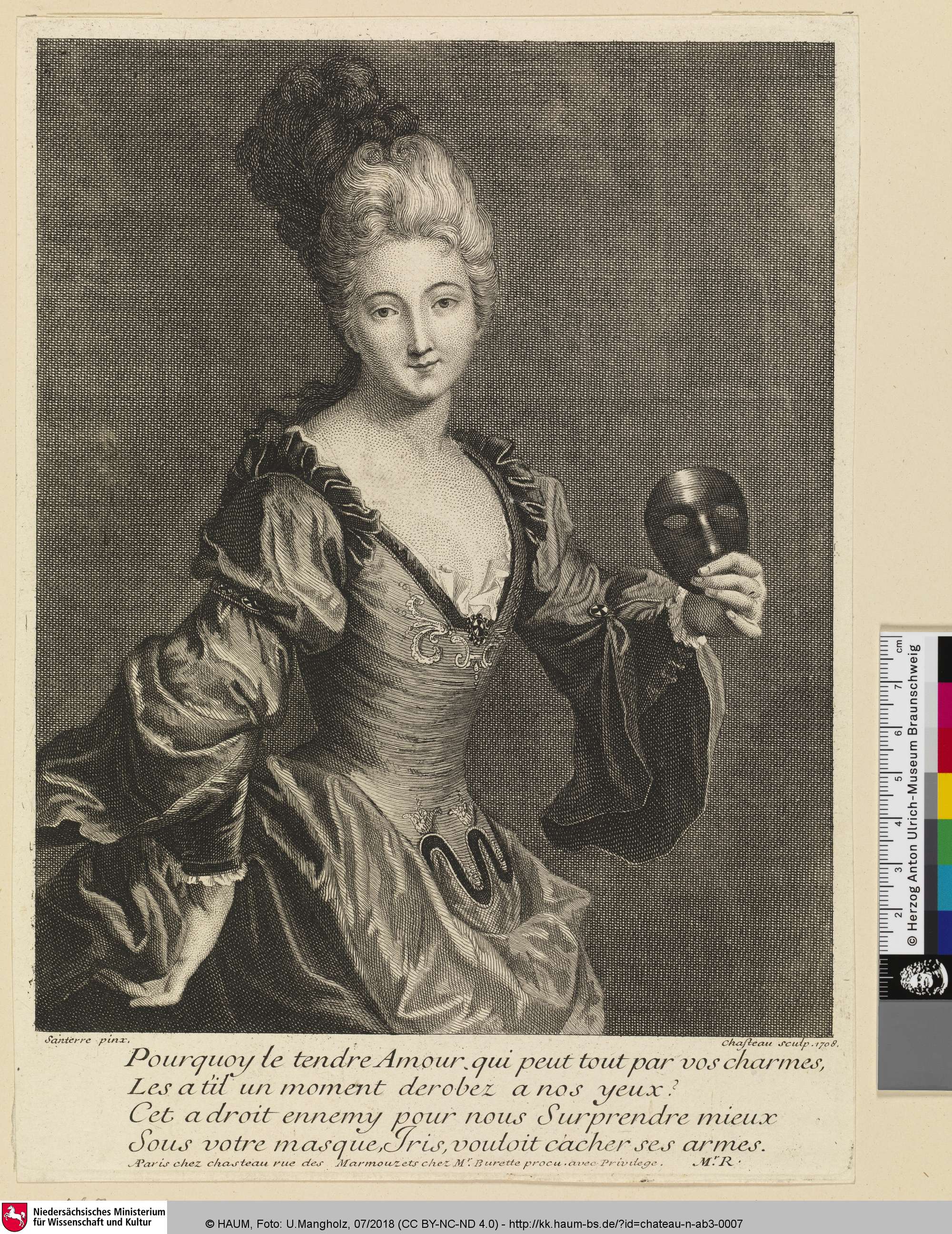 [Dame mit Maske], Nicolas Château, 1708