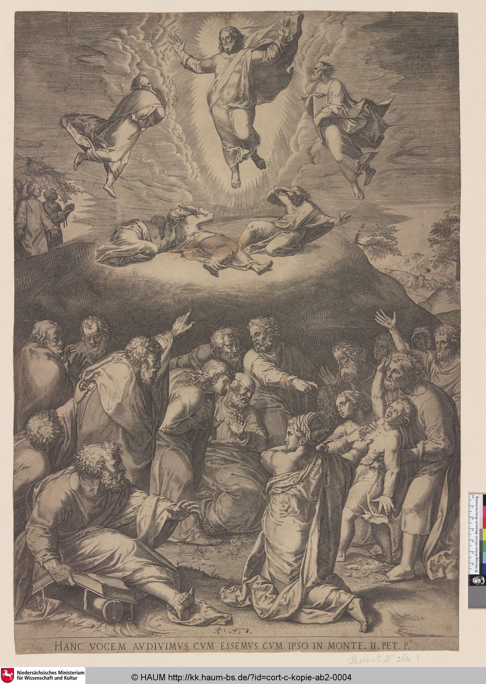 [Die Verklärung Jesu am Berg Tabor; The Transfiguration at Mount Thabor; Mt. 17,1-13], Raffael, 1574