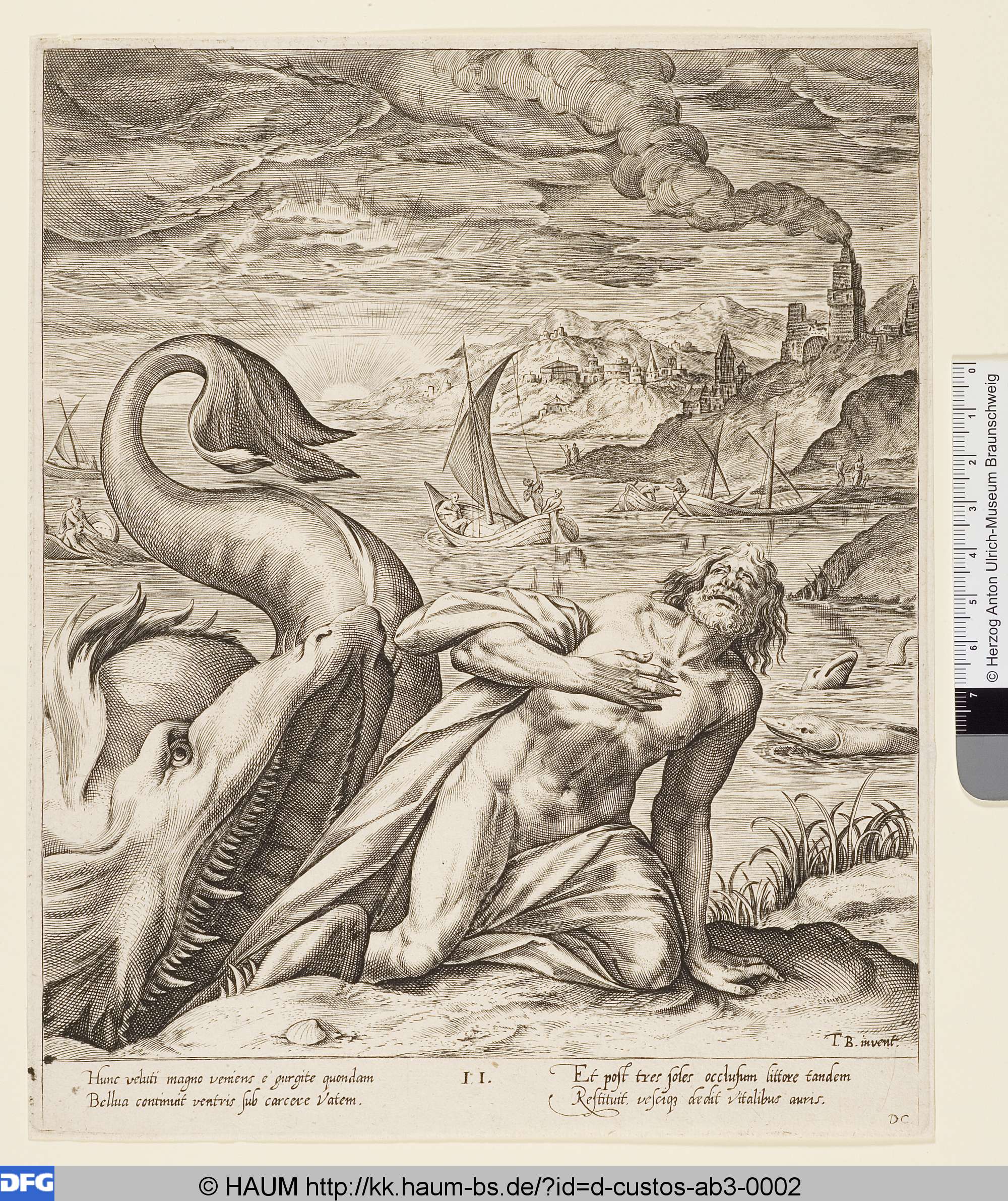 Der Prophet Jonas wird vom Wal an Land gebracht, Theodor Bernard, 1570–1612