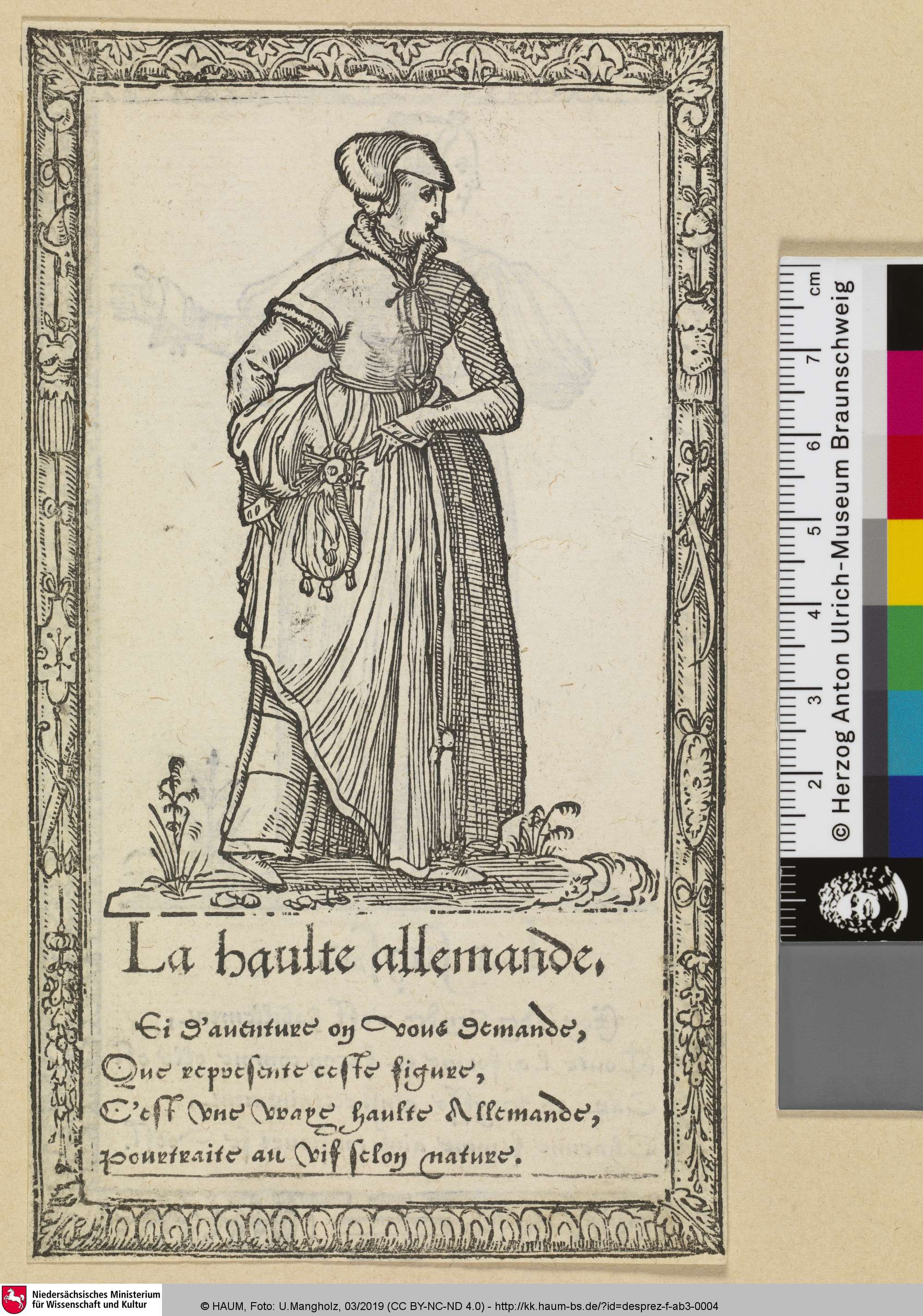 La hautte allemande [Recueil de la diversité des habits, Kleidung einer oberdeutschen Frau], François Desprez, 1562