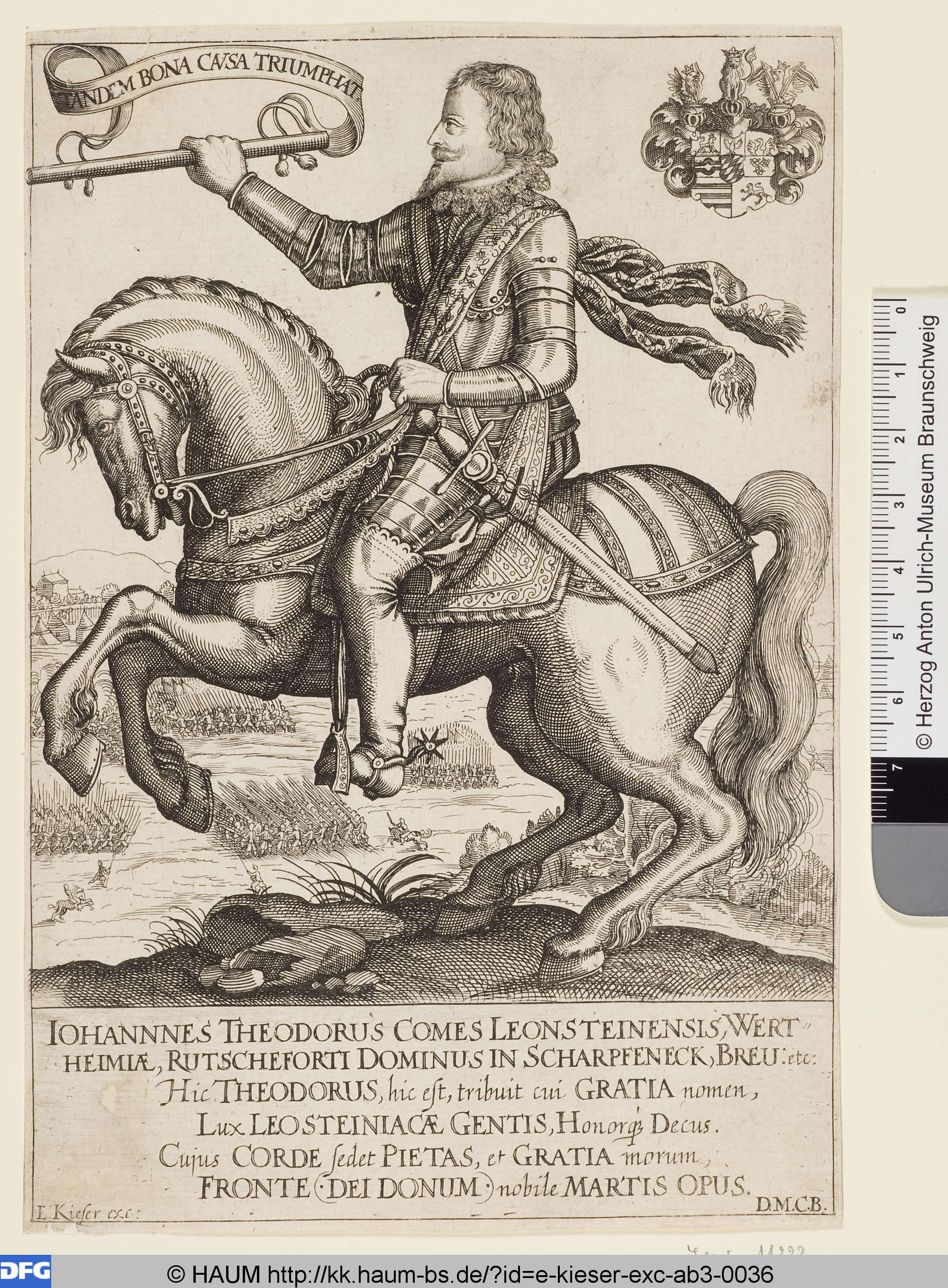 Johann Theodor, Graf von Löwenstein, Eberhard Kieser, 1609–1625