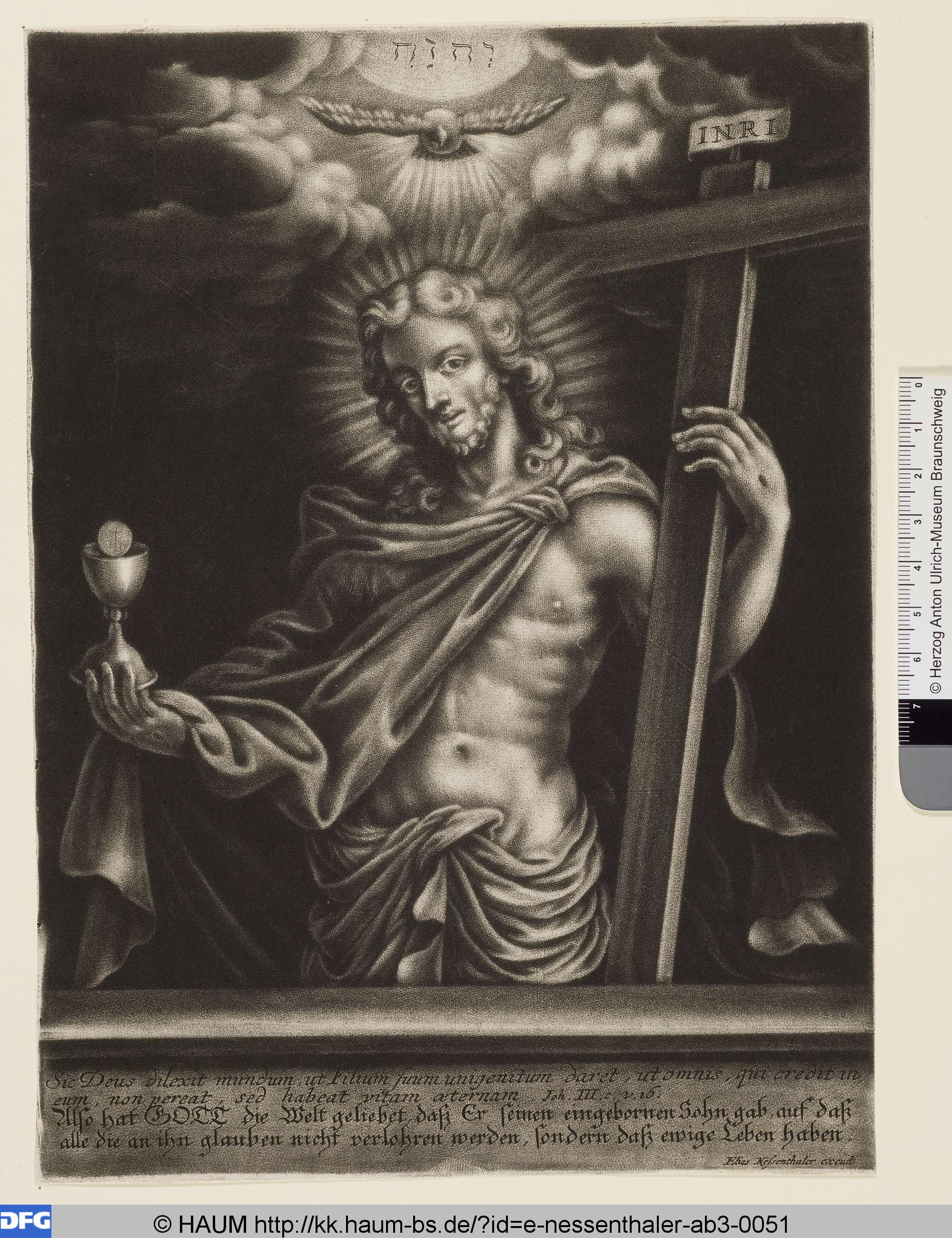 Christus mit Kreuz und Kelch, Elias Nessenthaler, 1684–1724