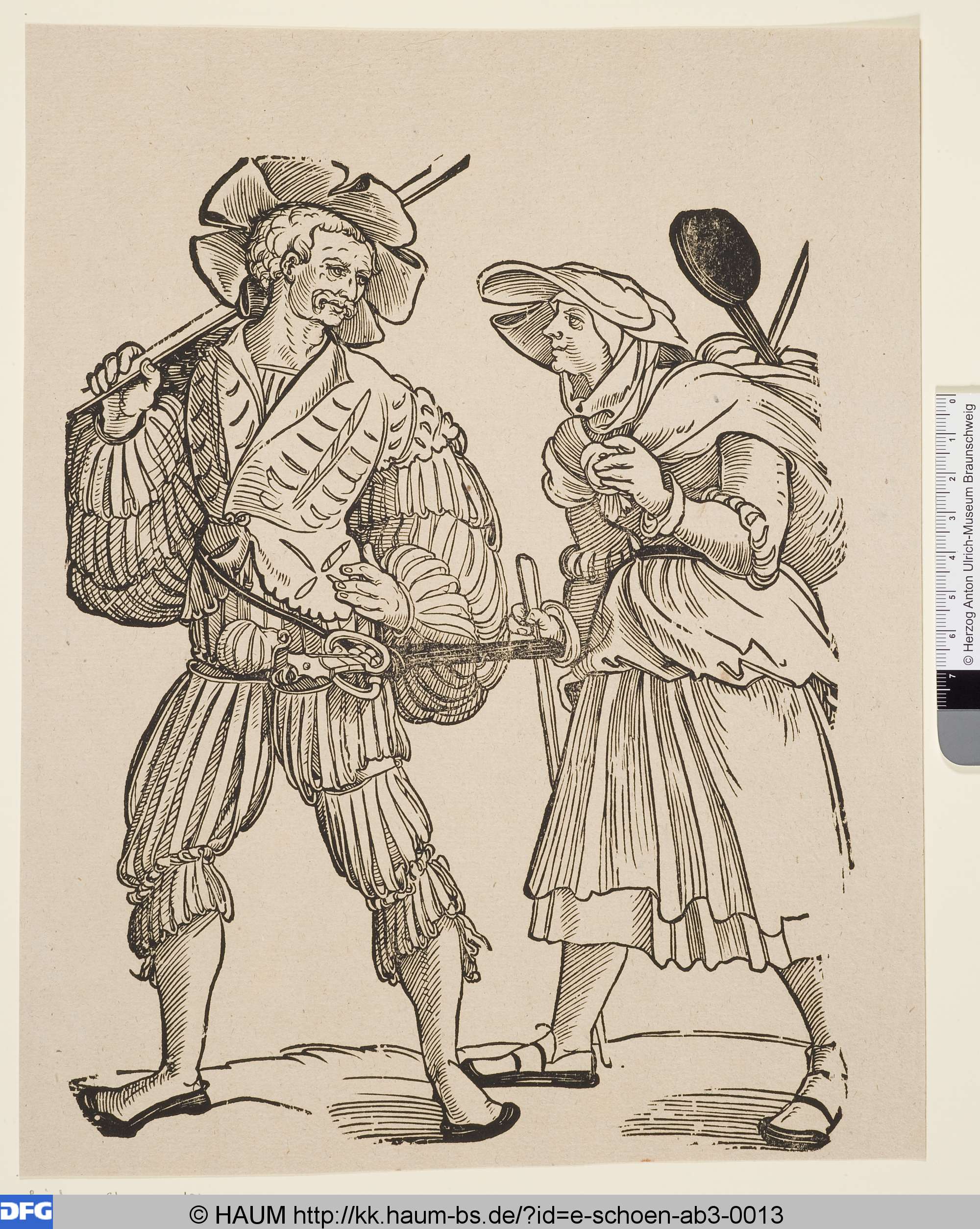 Der Koch als Landsknecht und seine Frau, Erhard Schön, 1526–1542