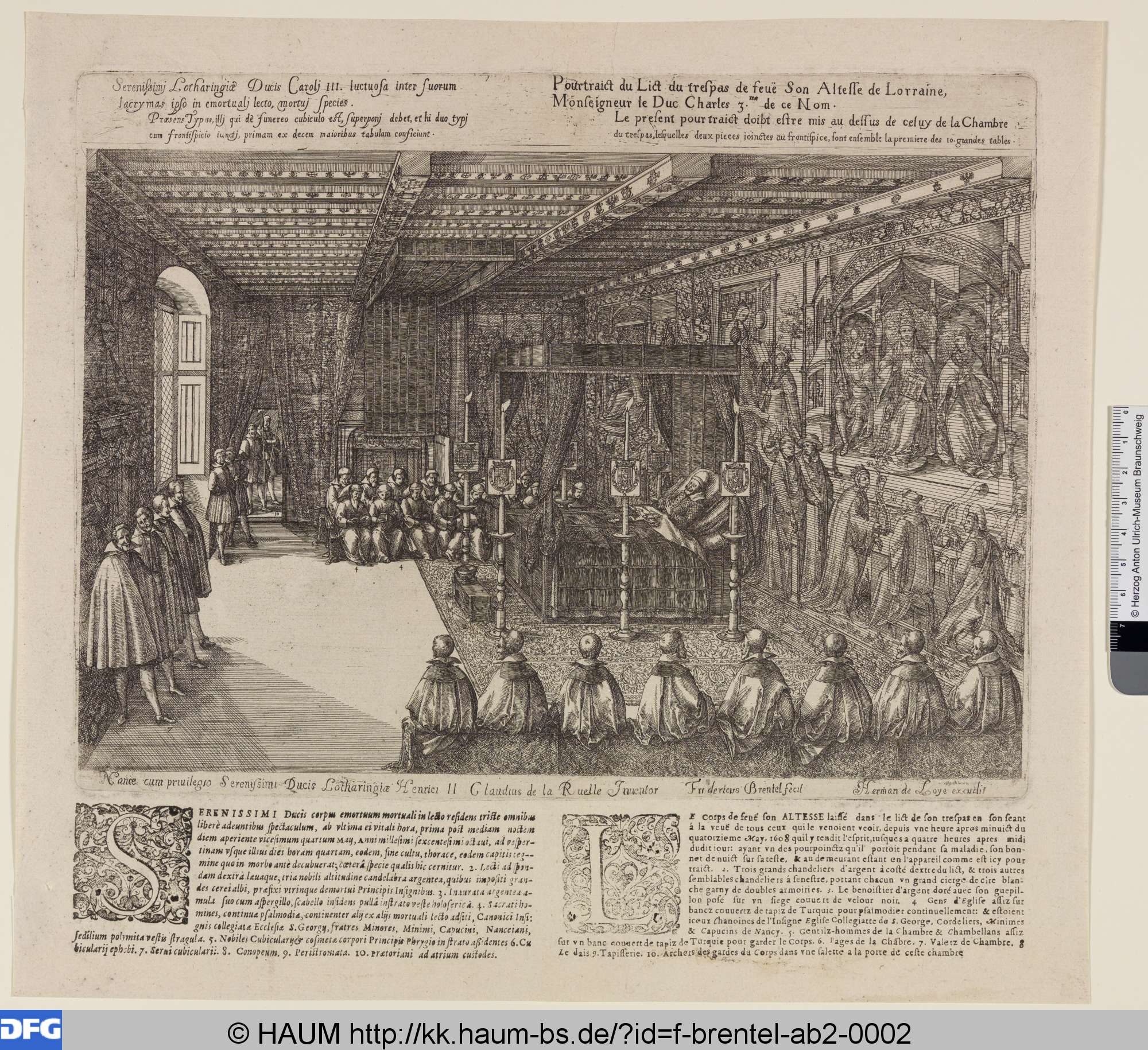Pourtraict du Lict du trepas, Claude de la Ruelle, 1610–1611