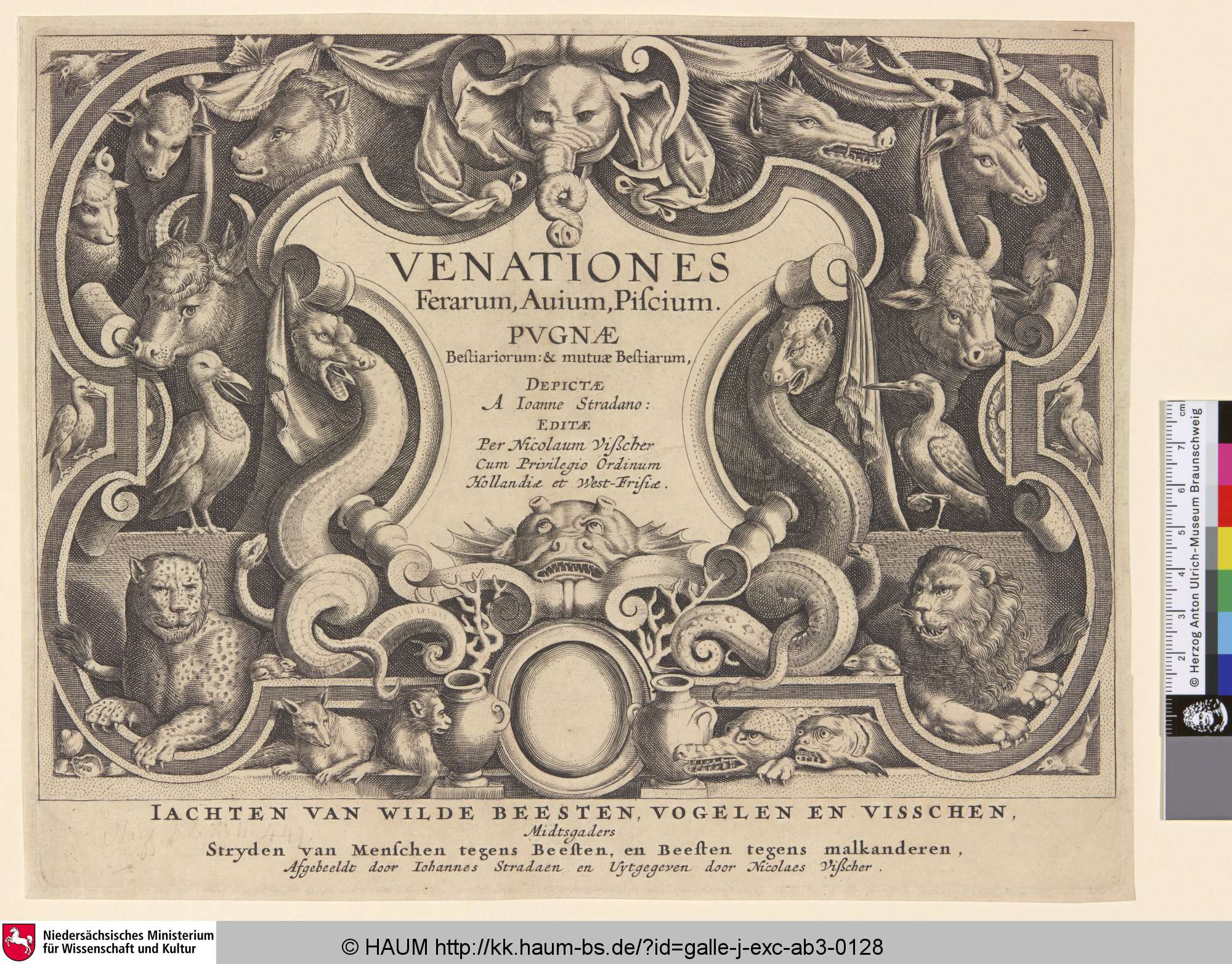Venationes Ferarum, Avium, Piscium. Pugnae Bestiariorum & mutuae Bestiarum, Nicolaes Visscher, 1669–1702
