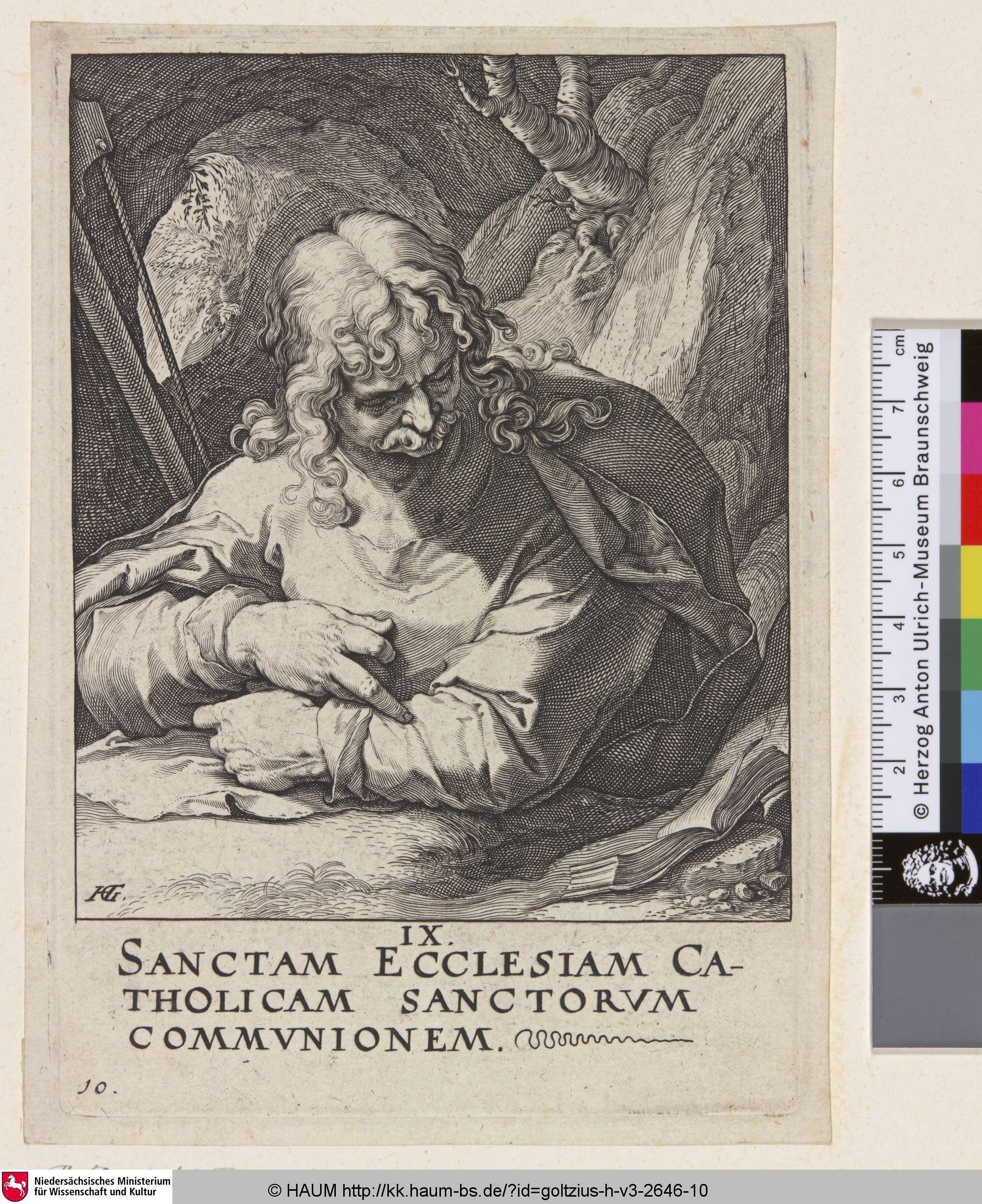[Der Heilige Jakobus Minor als Einsiedler; St. James The Less; Apostel Jakobus de Mindere], Hendrik Goltzius, 1589