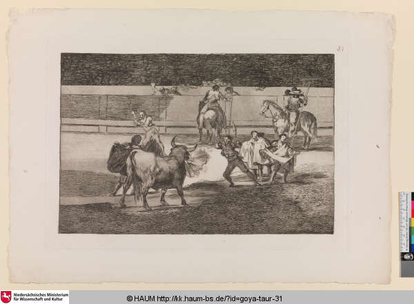 Banderillas de fuego [Brennende Banderillas; Banderillas with firecrackers], Francisco Goya, 1816