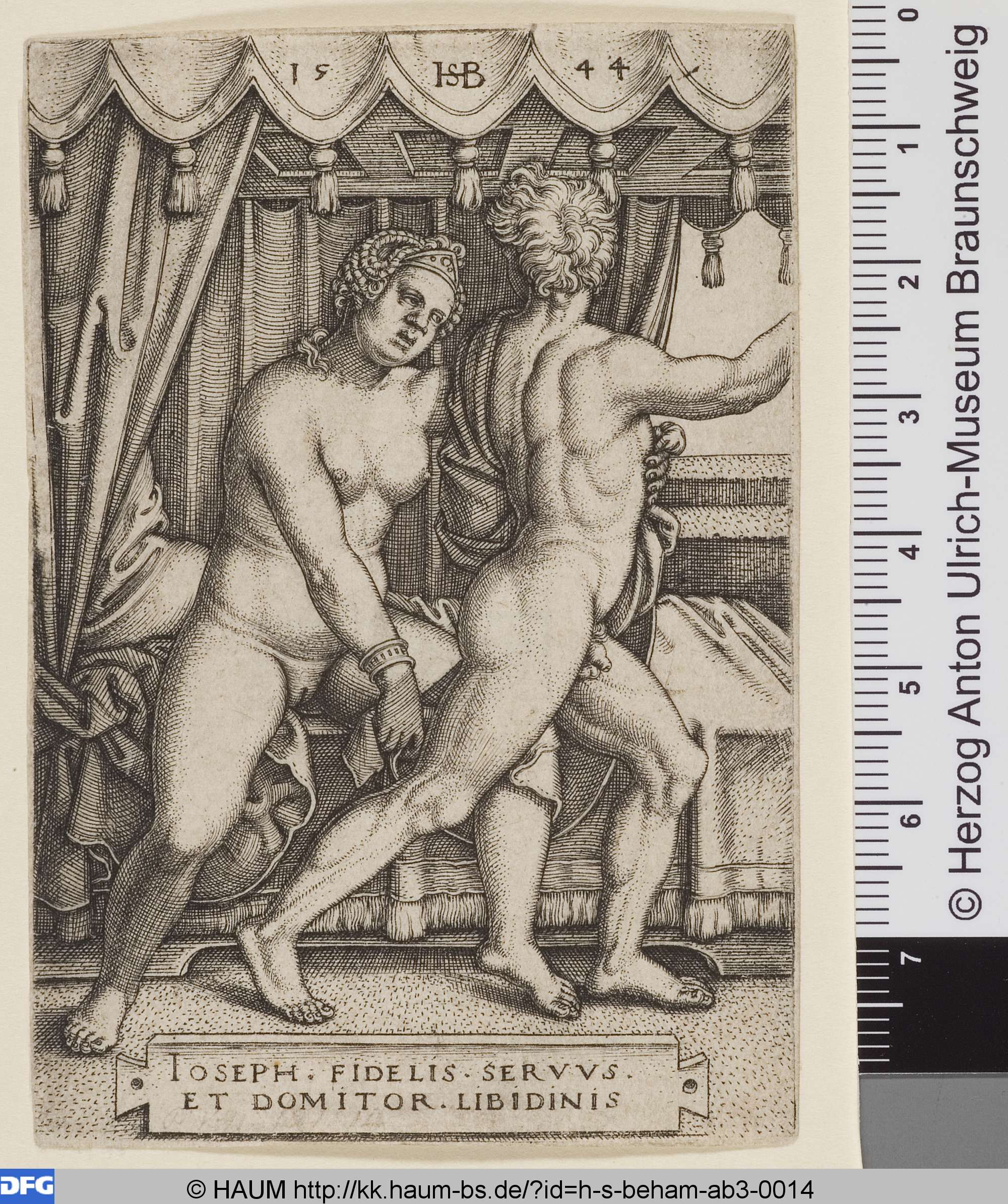 Joseph und Potiphars Weib, Hans Sebald Beham, 1544