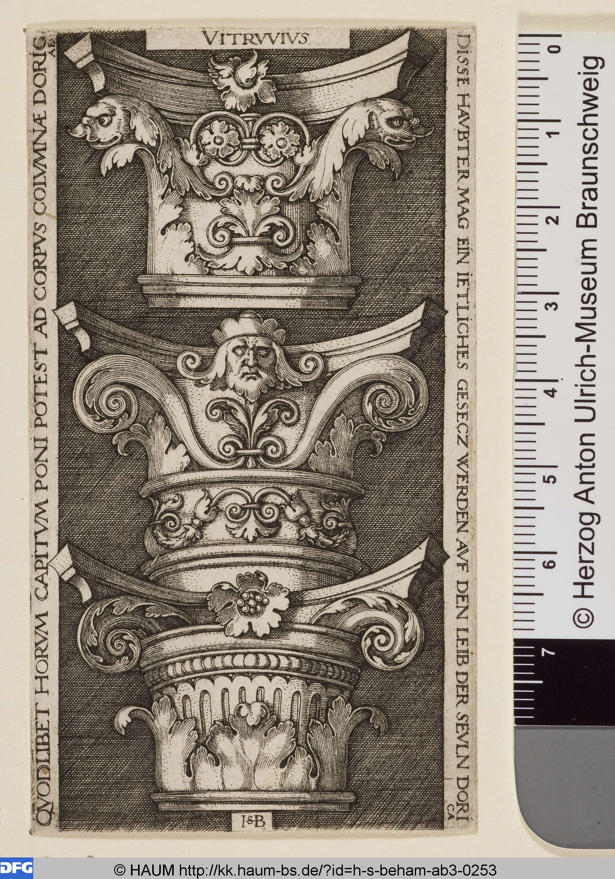 Drei Säulenkapitelle, Hans Sebald Beham, 1520–1550