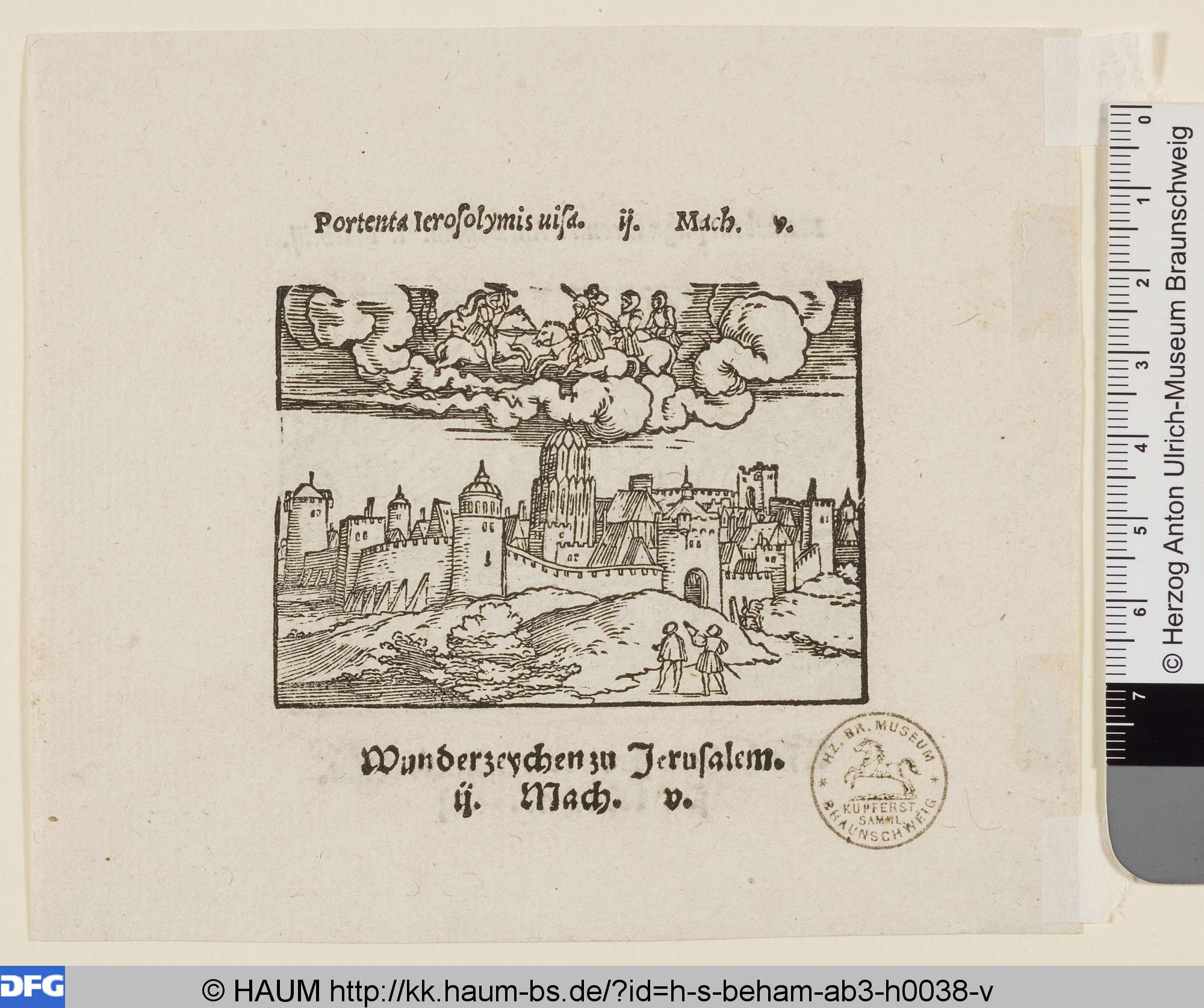 Himmelszeichen über Jerusalem, Christian Egenolff, 1533