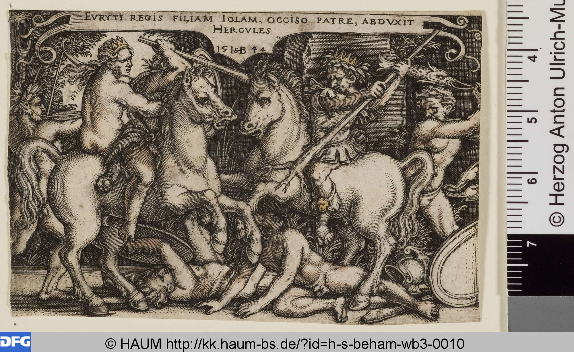 Herkules raubt Jole, Hans Sebald Beham, 1544