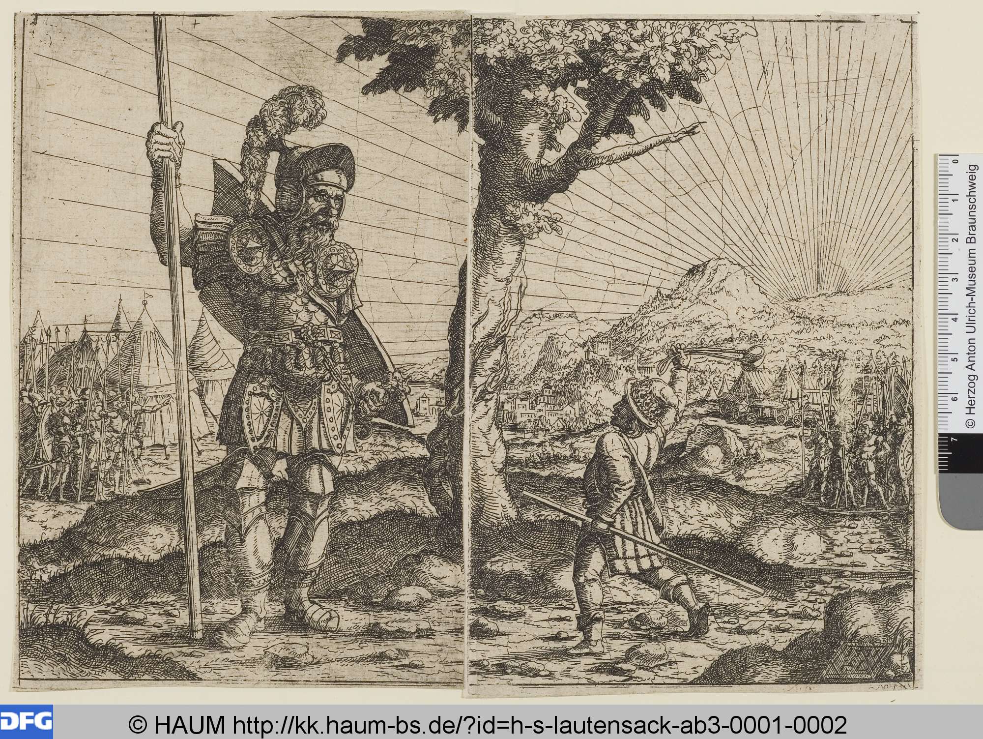 David und Goliath, Hans Sebald Lautensack, 1551
