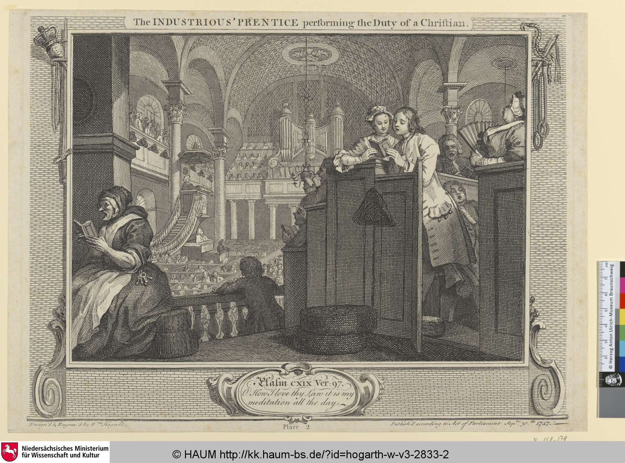 The Industrious' Prentice performing the Duty of a Christian., William Hogarth, 1747