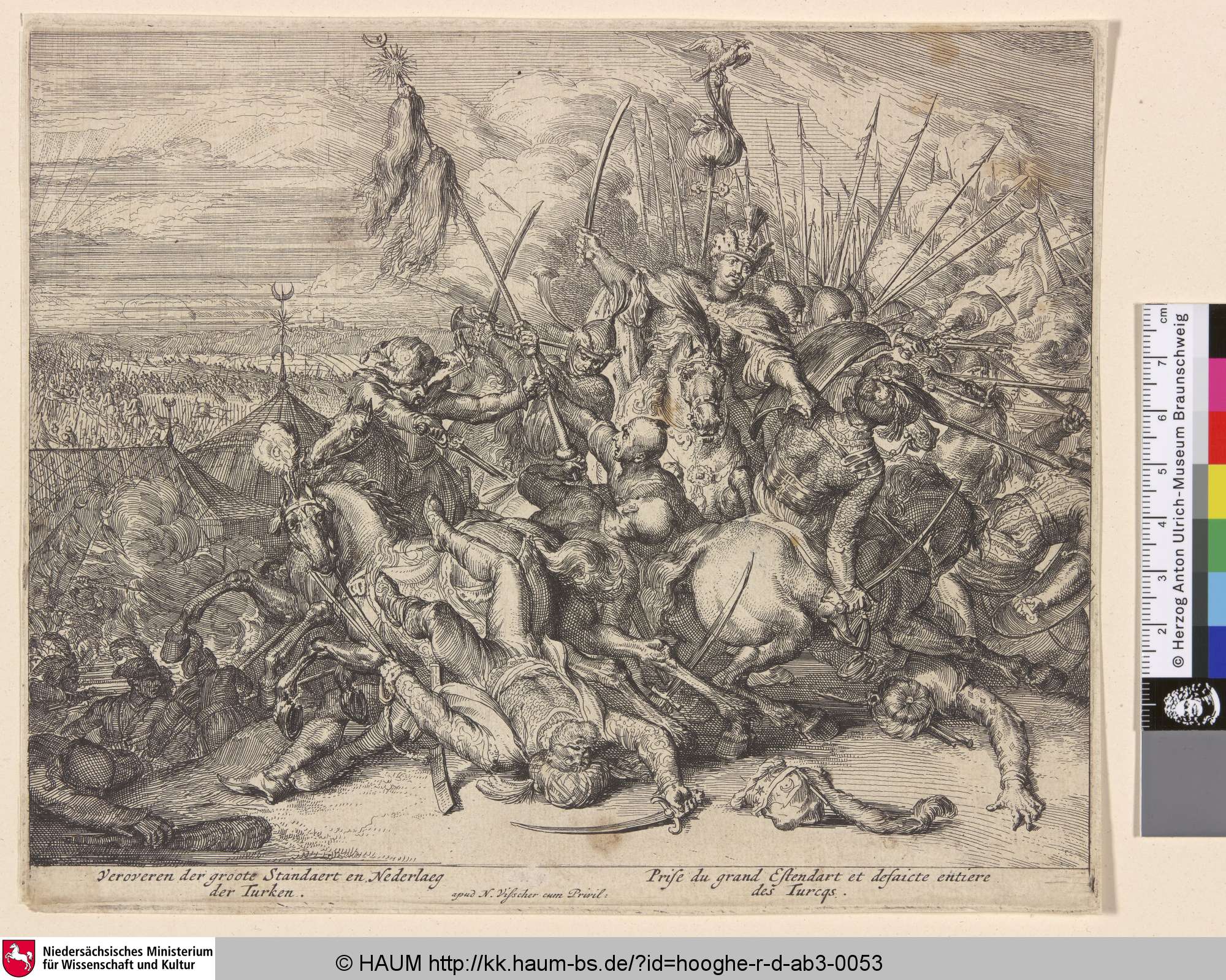 Prise du grand Estendart et defaicte entiere des Turcqs. [2 Bl. aus dem Türkenkriege], Romeyn de Hooghe, 1686–1708