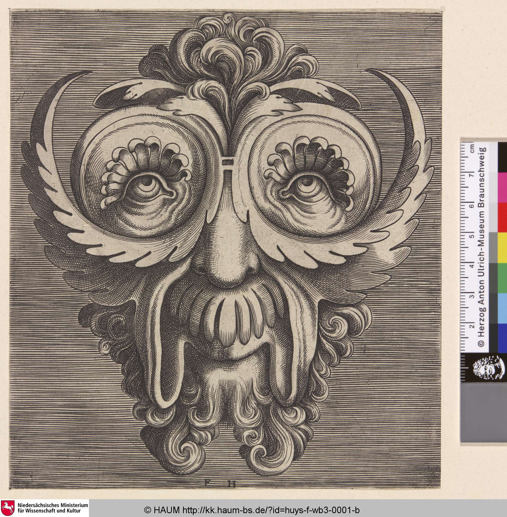 [Groteske Maske; Grotesque mask], Cornelis Floris, 1555