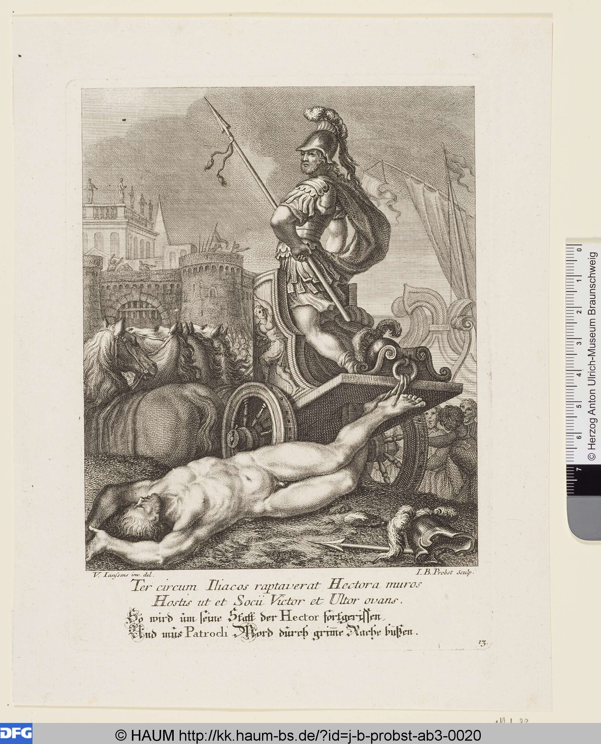 Achilles und der besiegte Hector, Виктор Оноре Янссенс, 1721