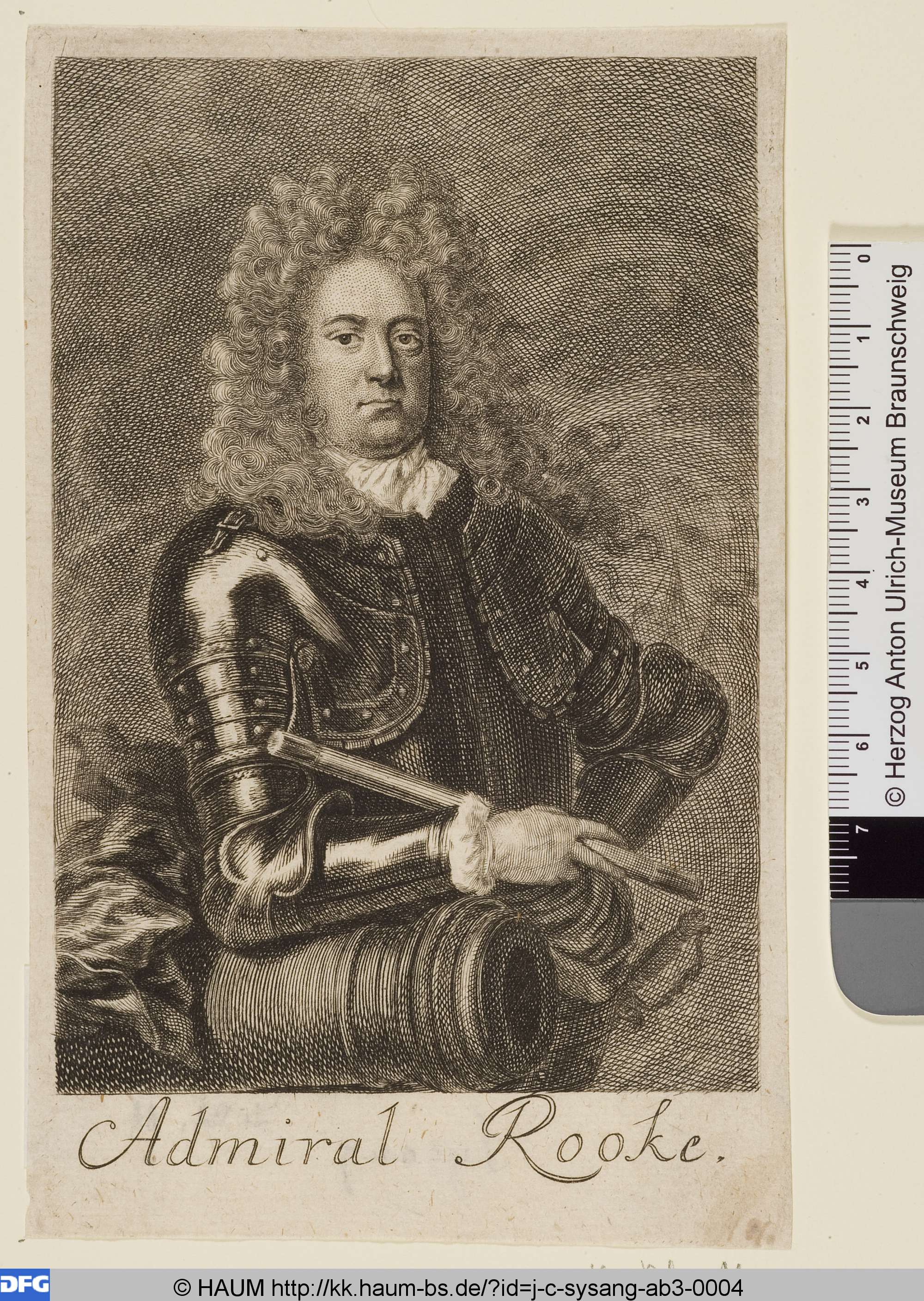 Admiral Rooke, Johann Christoph Sysang, 1723–1757