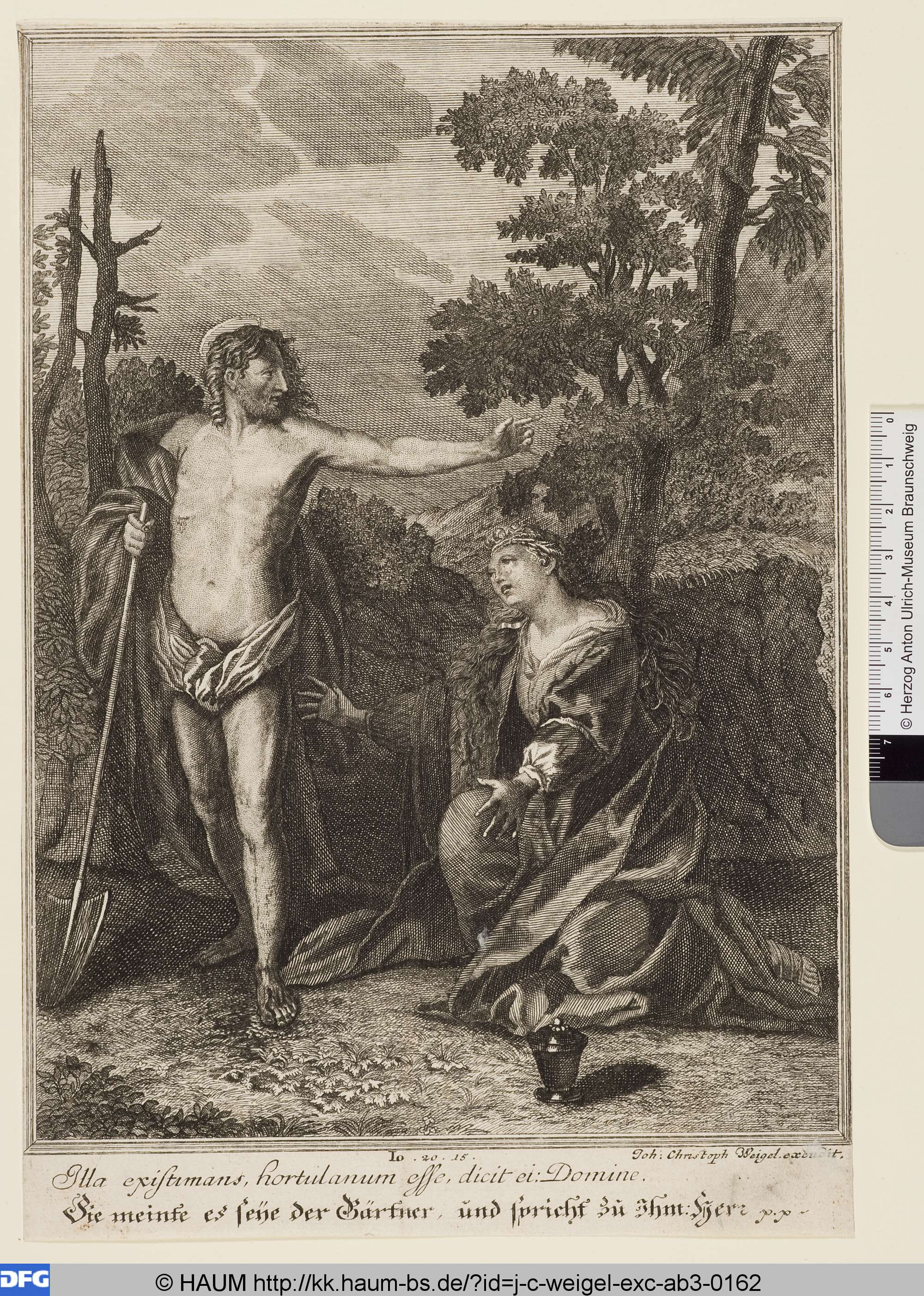 Christus als Gärtner mit Maria Magdalena, Johann Christoph Weigel, 1681–1726